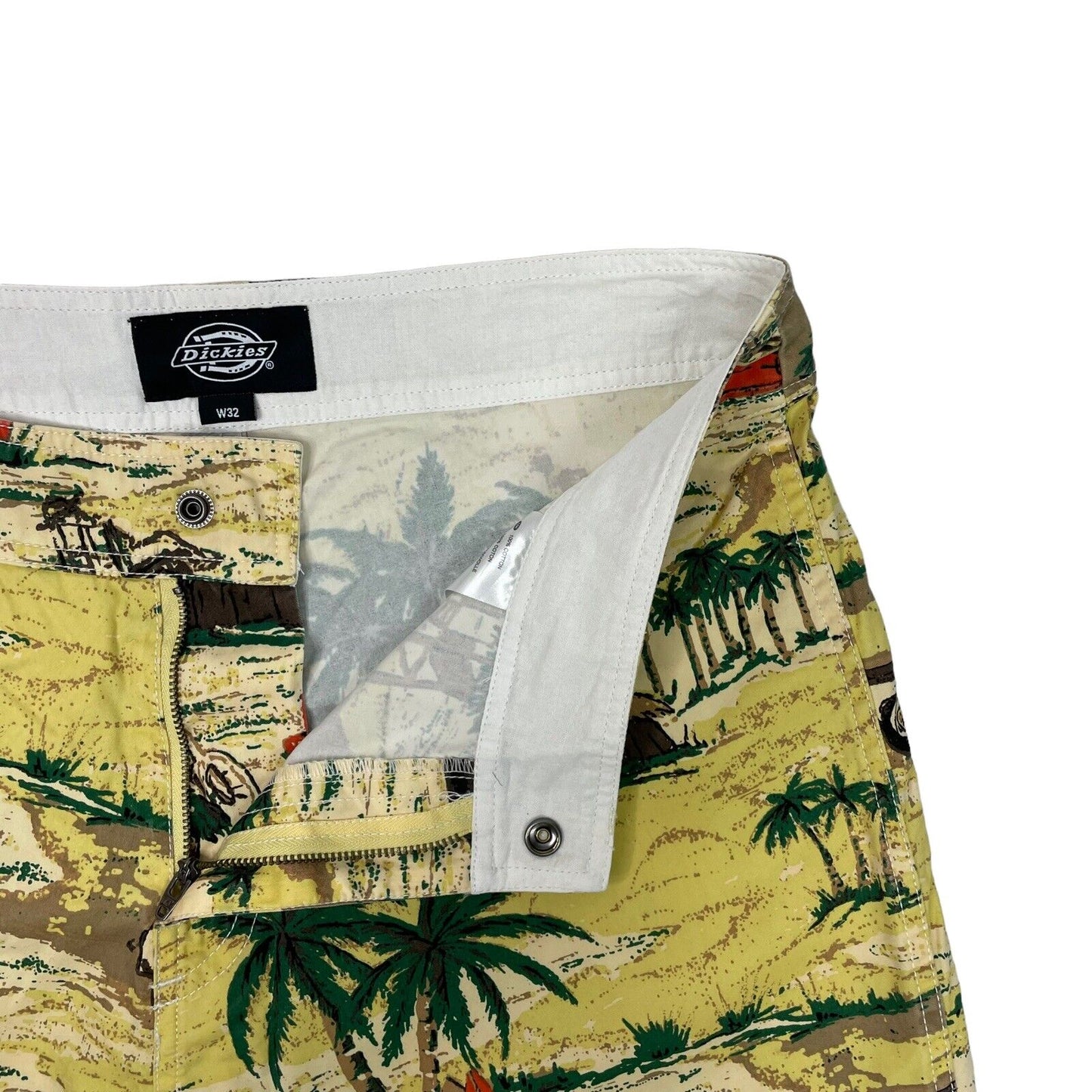 Dickies Palm Valley Shorts Yellow With Print Mens 32w