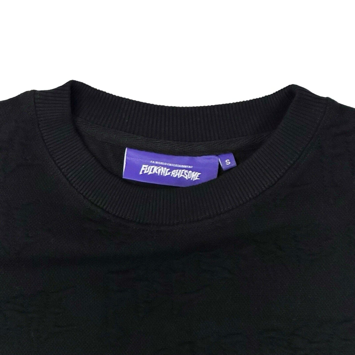 Fucking Awesome Crew Neck Logo Jumper Mens Small Black