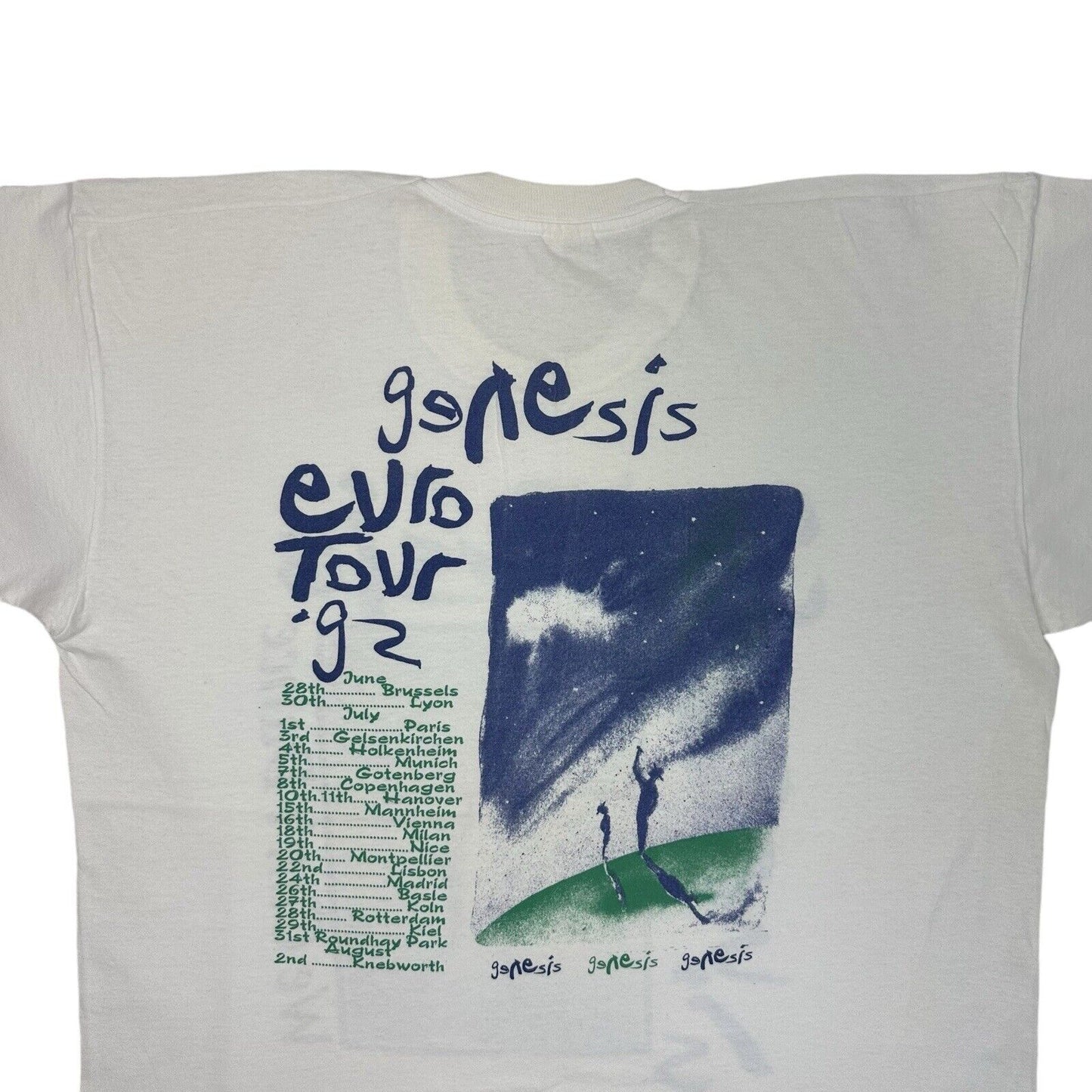 1992 Vintage Genesis We Can’t Dance Tour T-Shirt Mens XL White Screen Stars