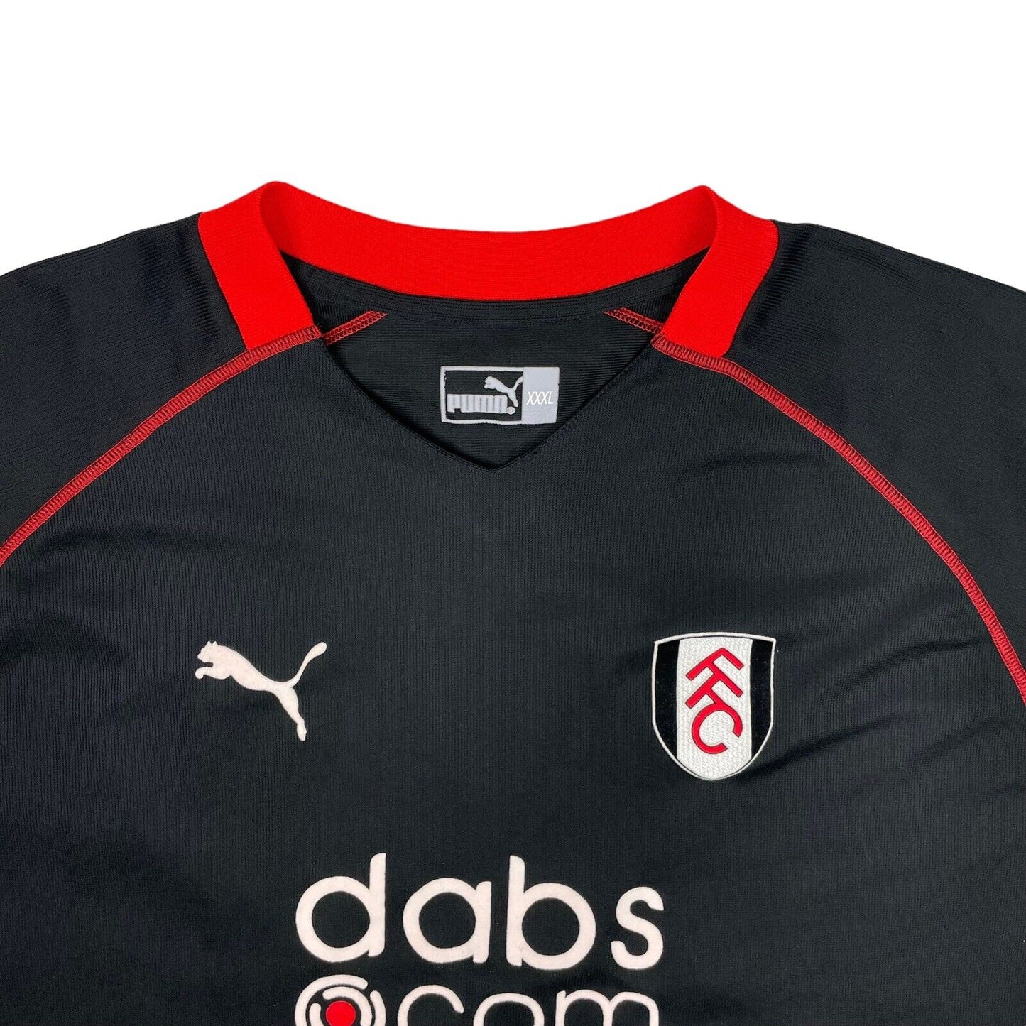 Vintage 03-04 Fulham Football Jersey Puma Mens XXL Black Away Kit Soccer Shirt