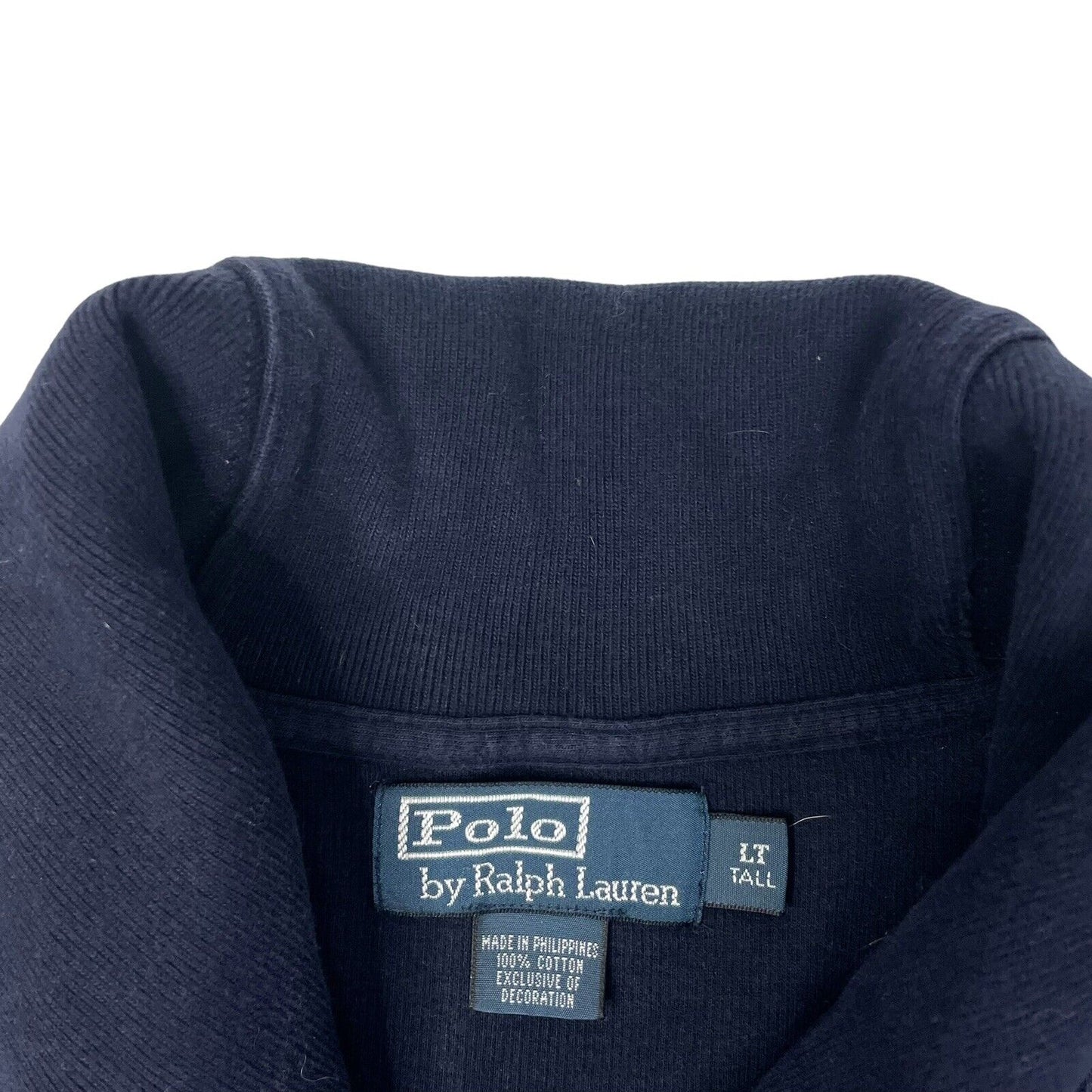 00’s Polo Ralph Lauren Cowl Neck Jumper Navy Blue Mens Large