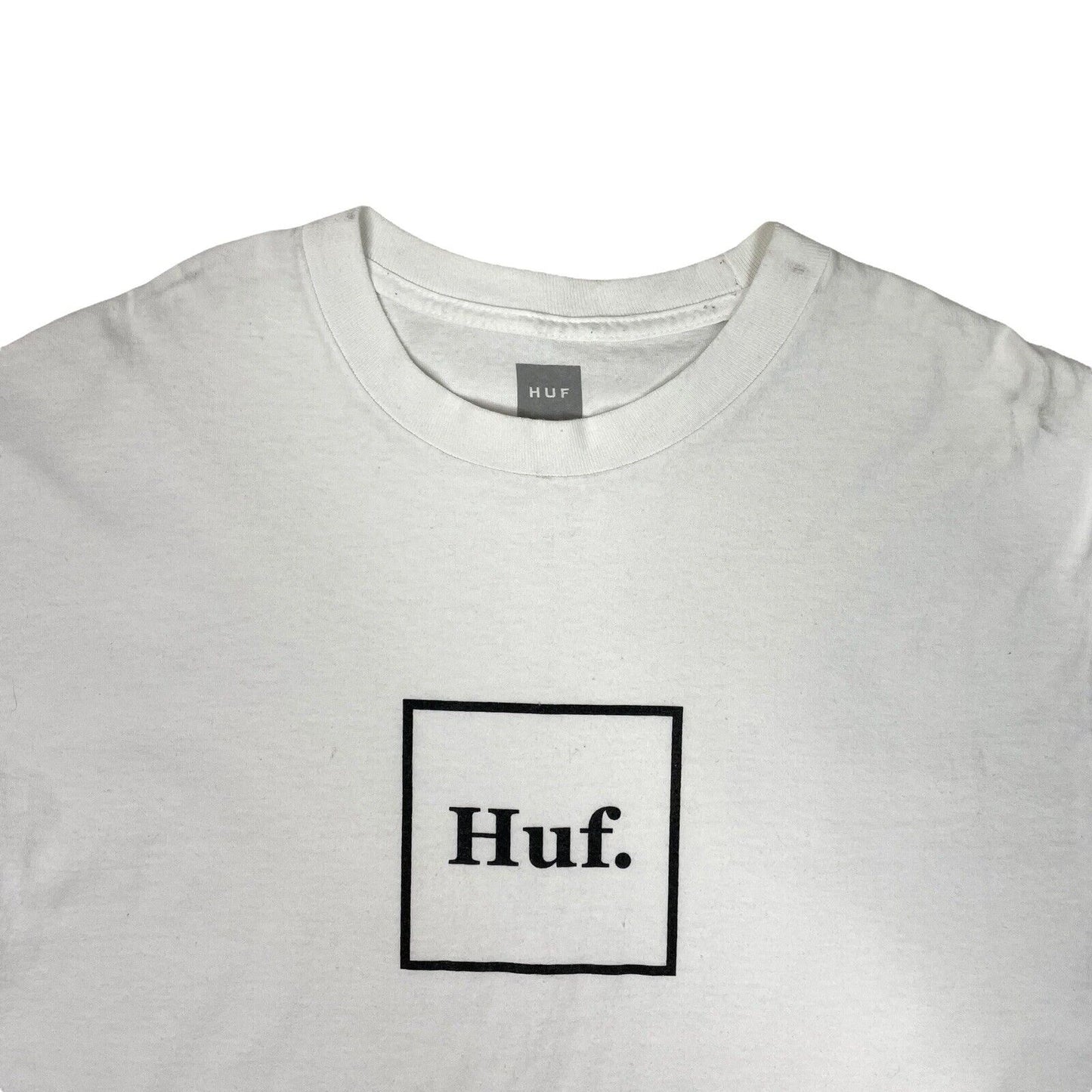 Huf Logo White T-Shirt Long Sleeve Mens Large