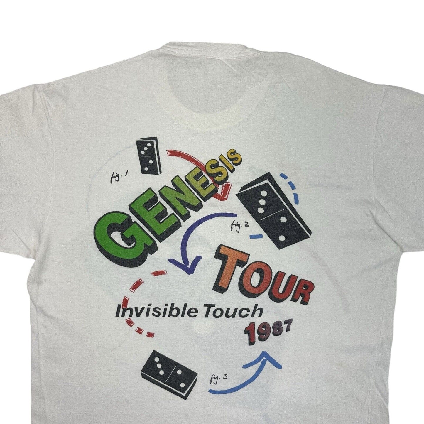 1987 Vintage Genesis Invisible Touch Tour T-Shirt Mens Large