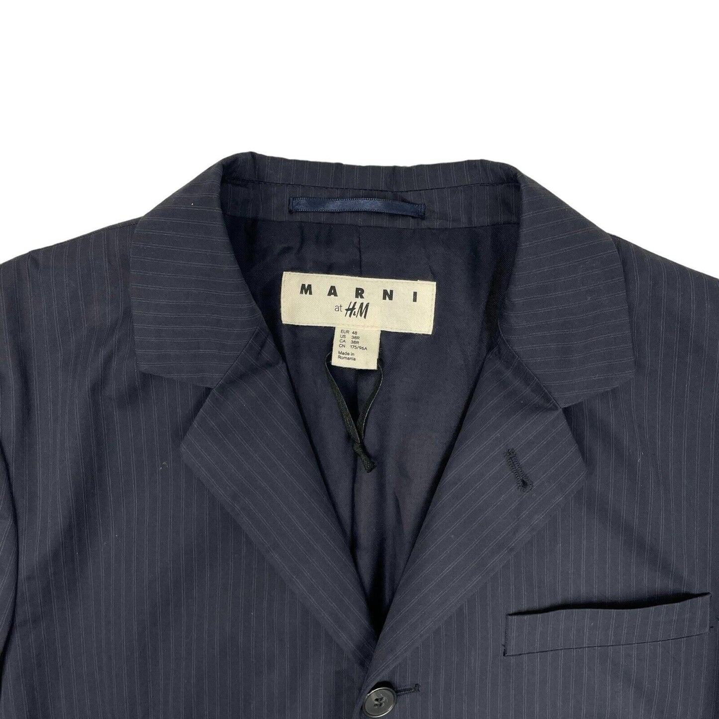 SS12 Marni H&M Blazer Jacket Men’s Small Navy Blue Striped