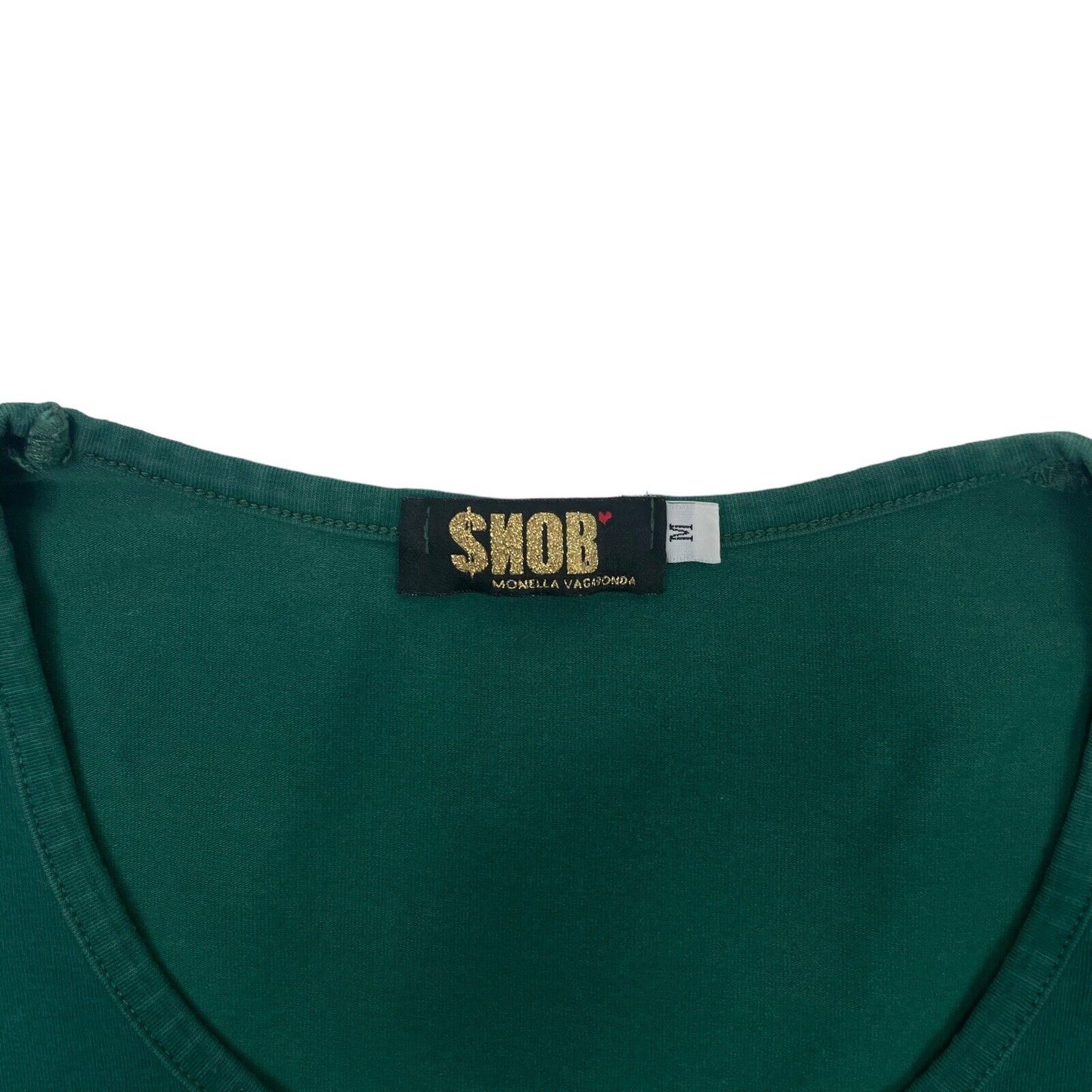 y2k Monella Vagabond Snob Embellished Love T-Shirt Green Womens Medium