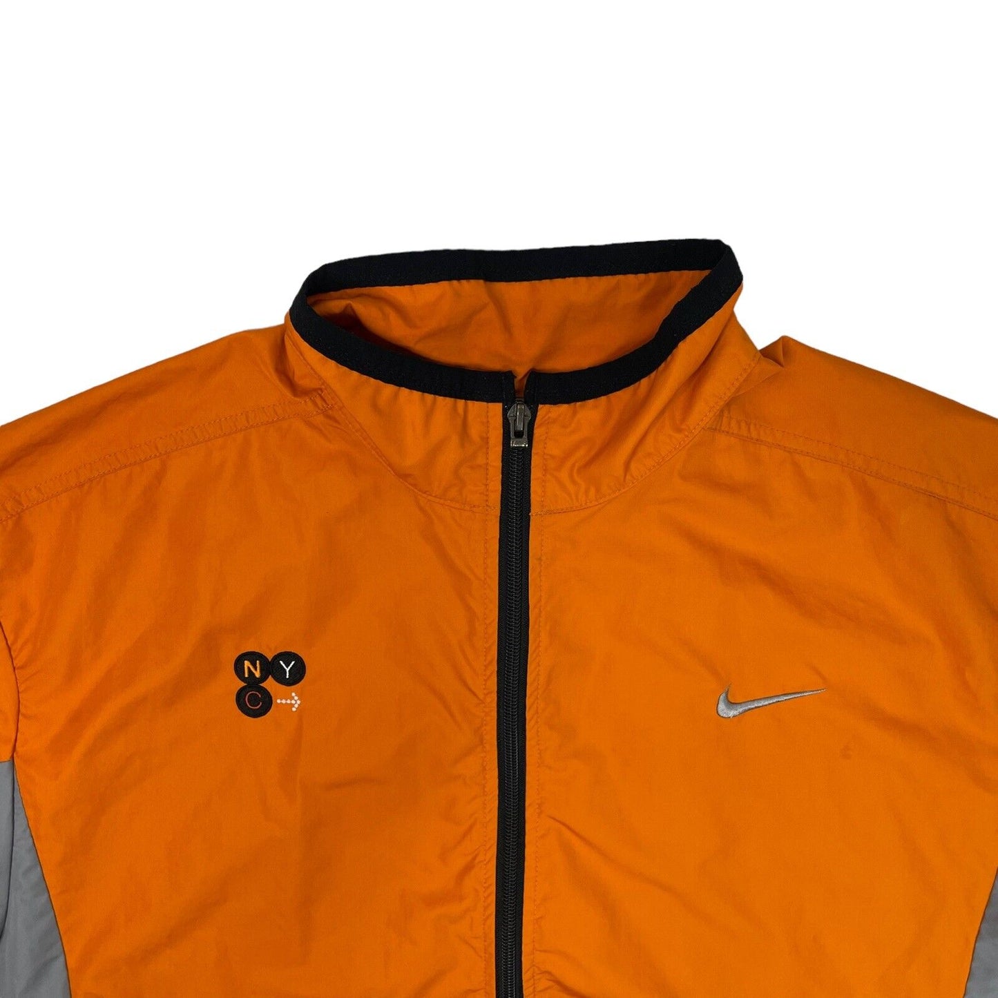 Vintage 1998 Nike NYC Marathon Jacket Mens Large Orange And Grey Made In USA