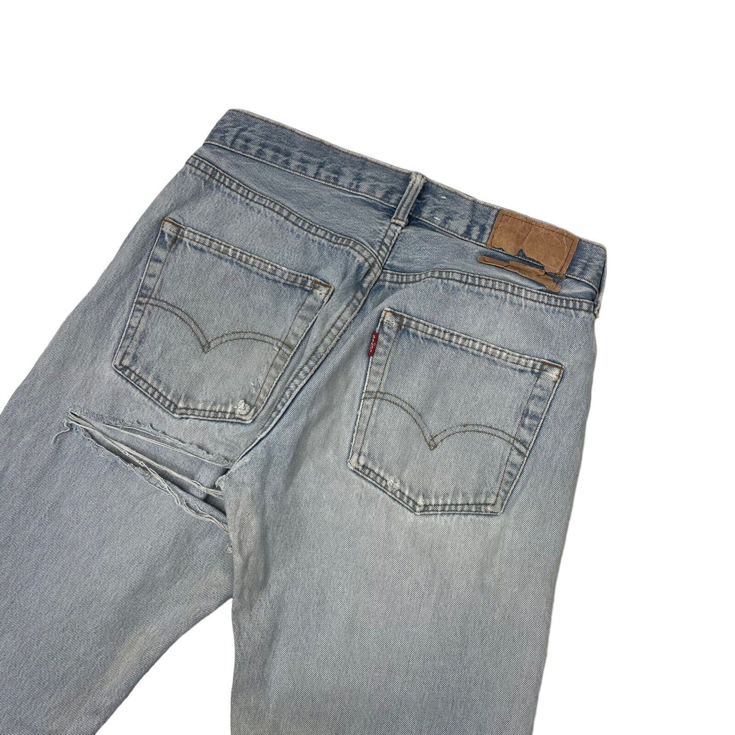 Vintage Levis 501 90’s Blue Denim 30w 32l Straight Leg Distressed