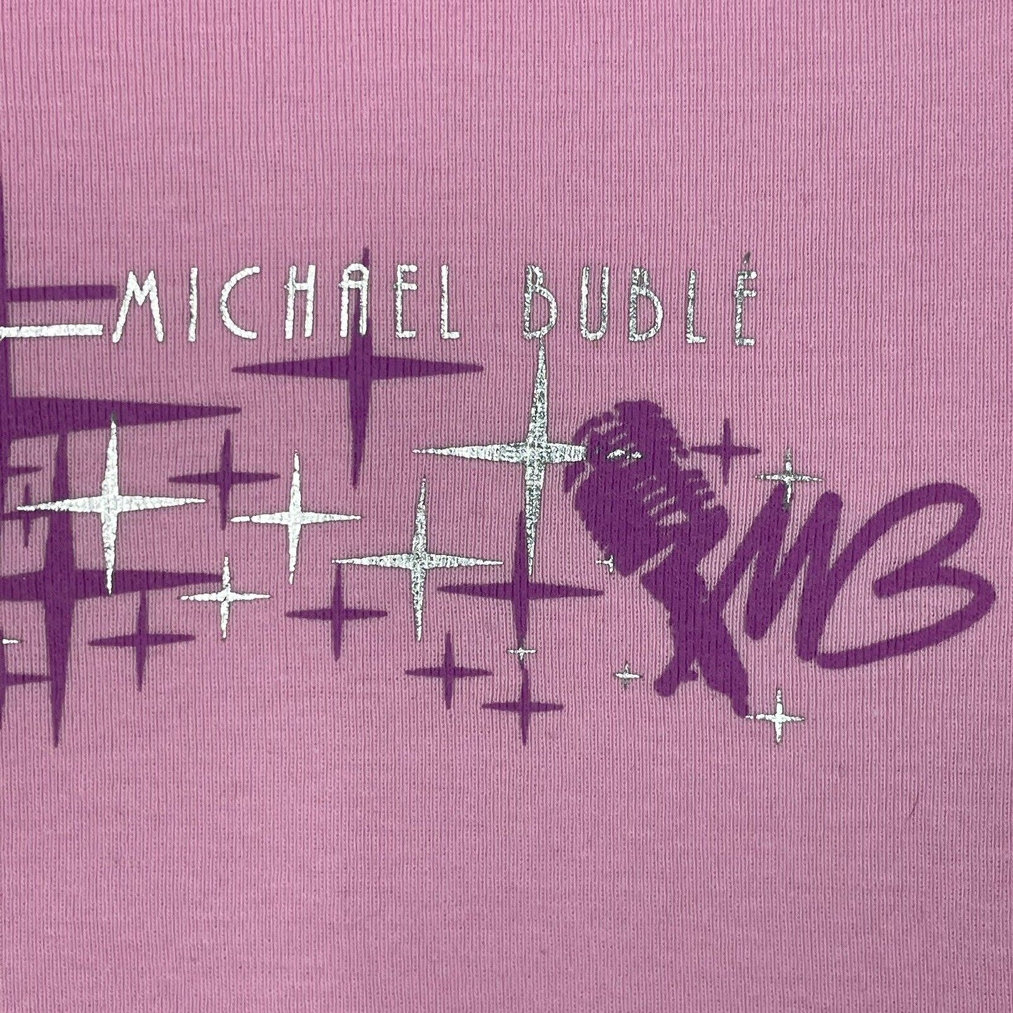 00’s Michael Buble Tour T-Shirt Womens Large Pink