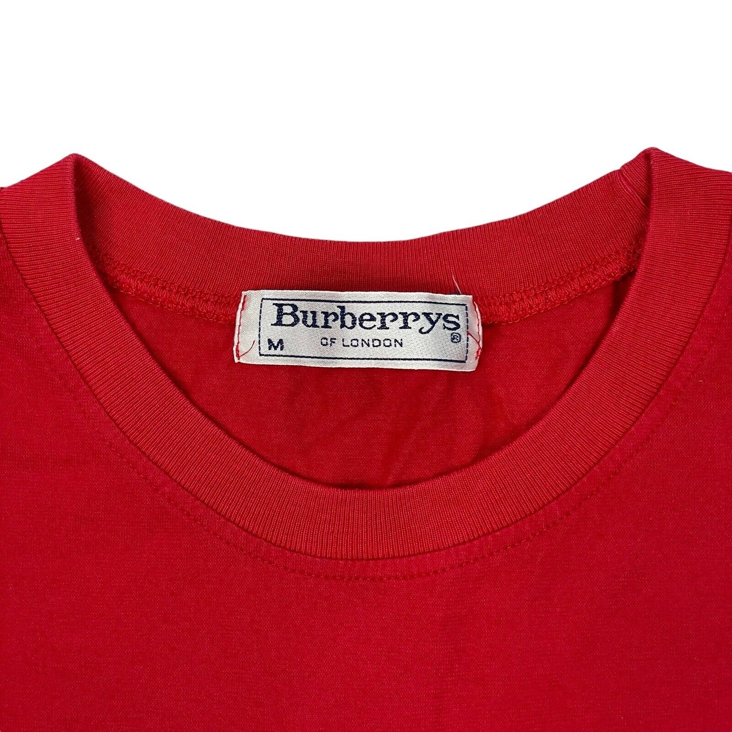 Vintage Burberry Bear T-Shirt Red Medium Embroidered