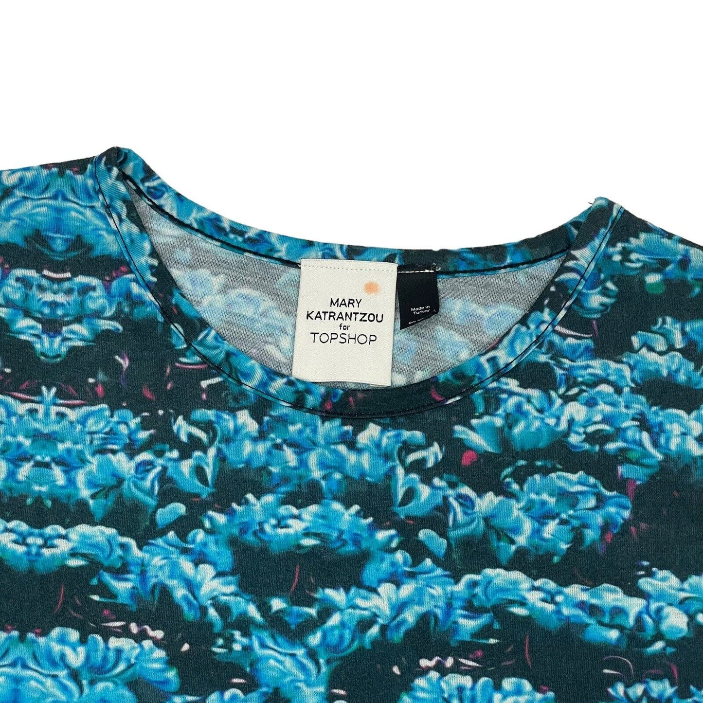 Mary Katrantzou x Topshop Blue Pink Top Womens S/M All Over Graphic Print 2012