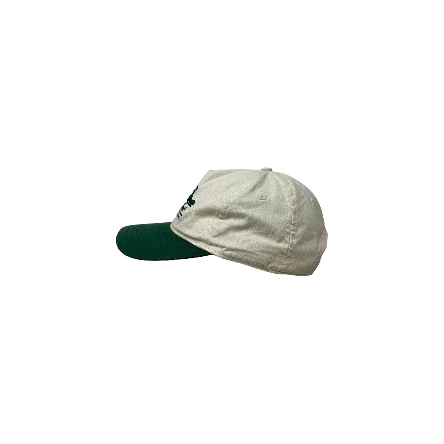 SS22 Aime Leon Dore Unisphere Snapback Hat Cream And Green Embroidered Logo