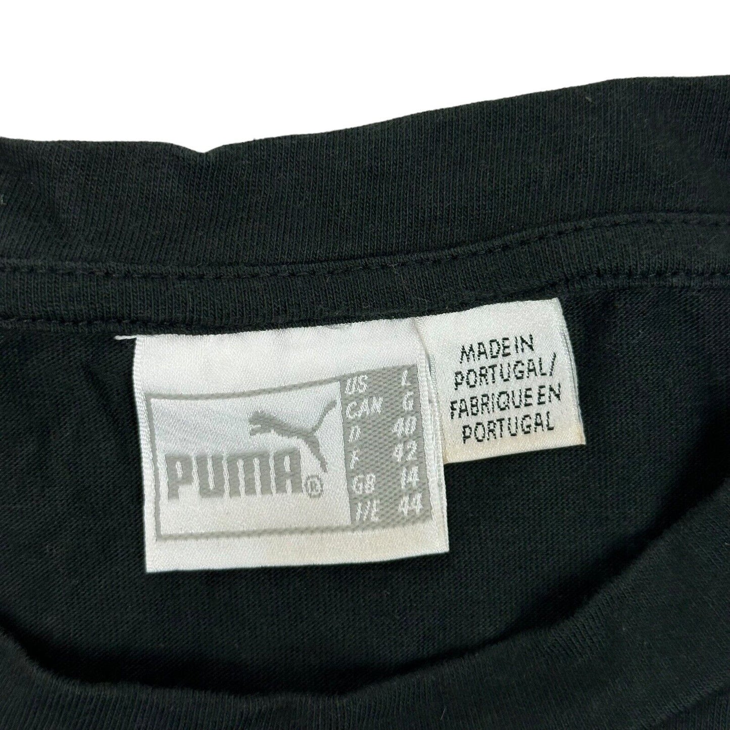 Vintage Puma Logo T-Shirt Black Womens Large