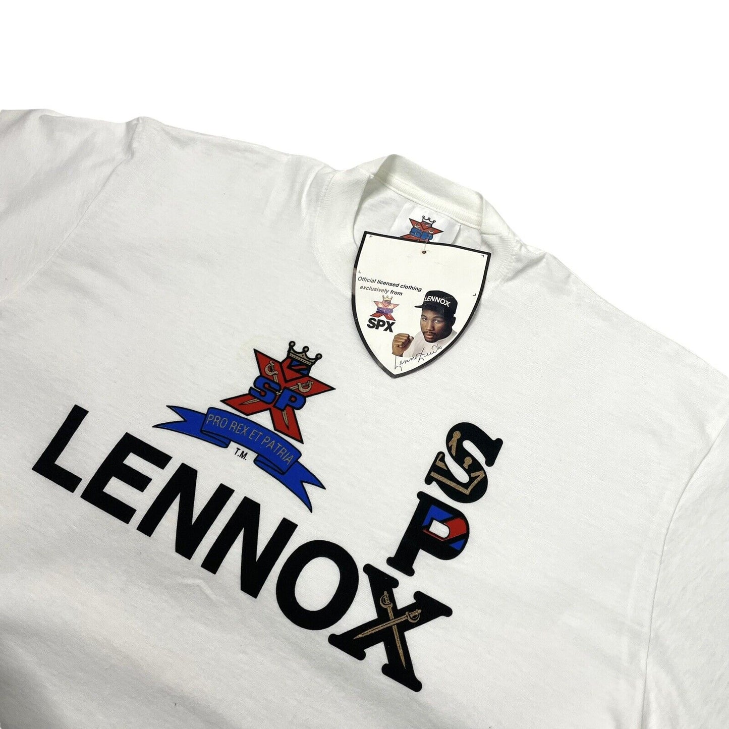 Vintage Lenox Lewis Boxing T-Shirt Mens XL White With Graphic SPX Deadstock