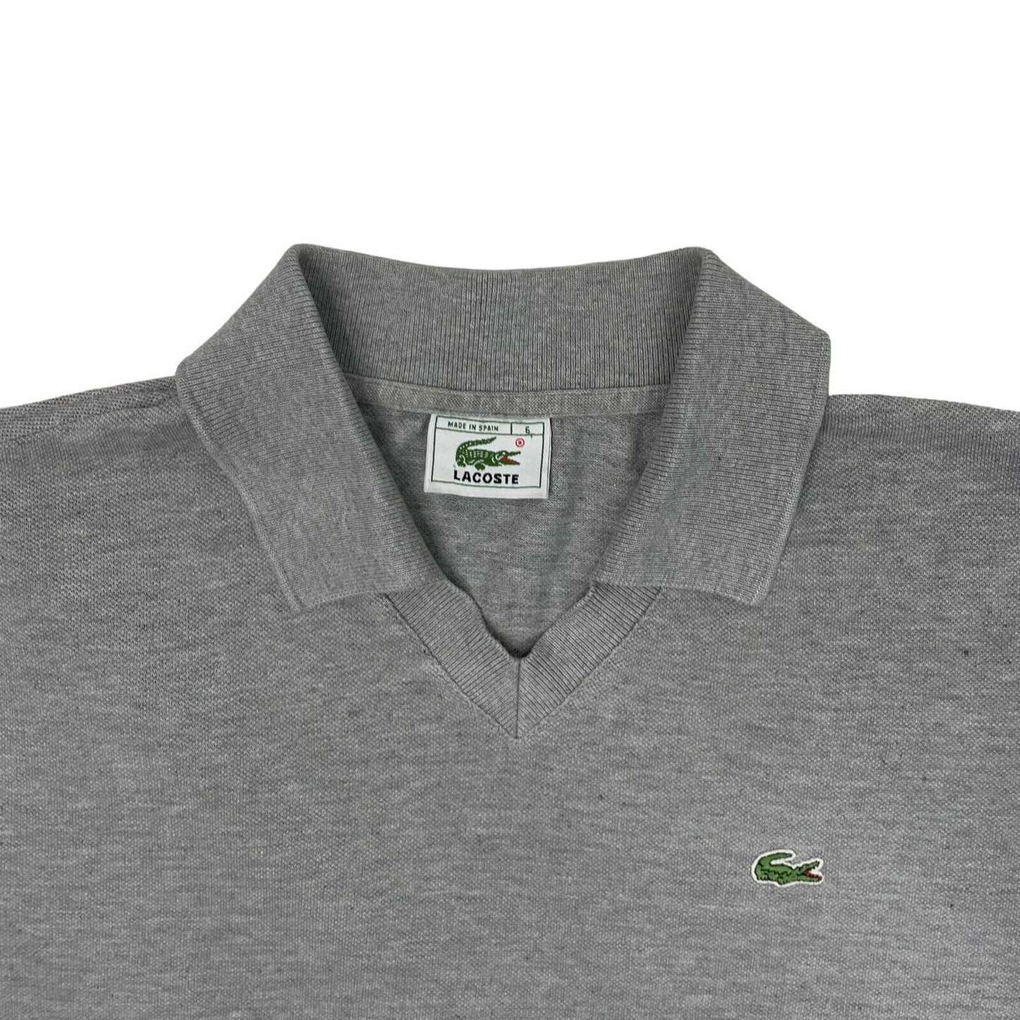 Vintage Lacoste Polo Shirt Mens Medium Grey Made In Spain