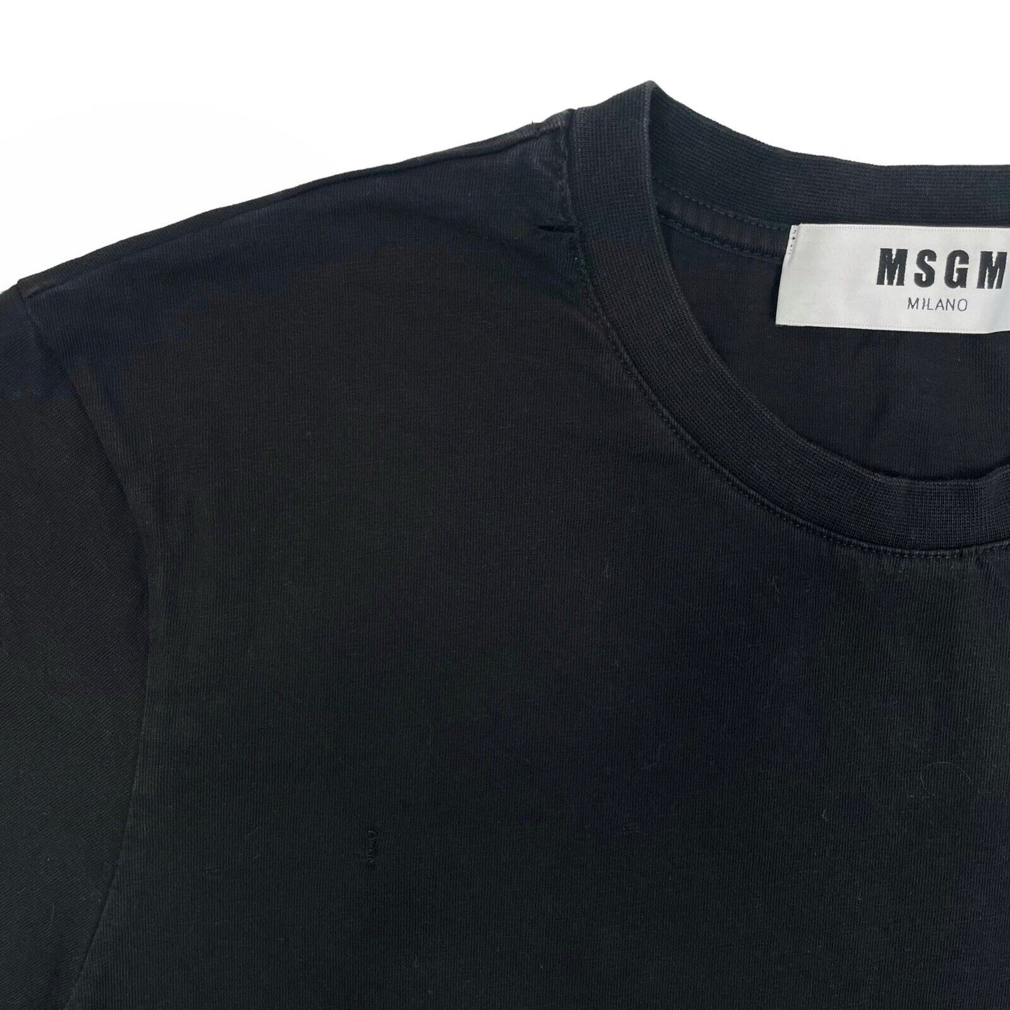 MSGM Logo T-Shirt Mens Small Black With With Graphic Print Made In Italy