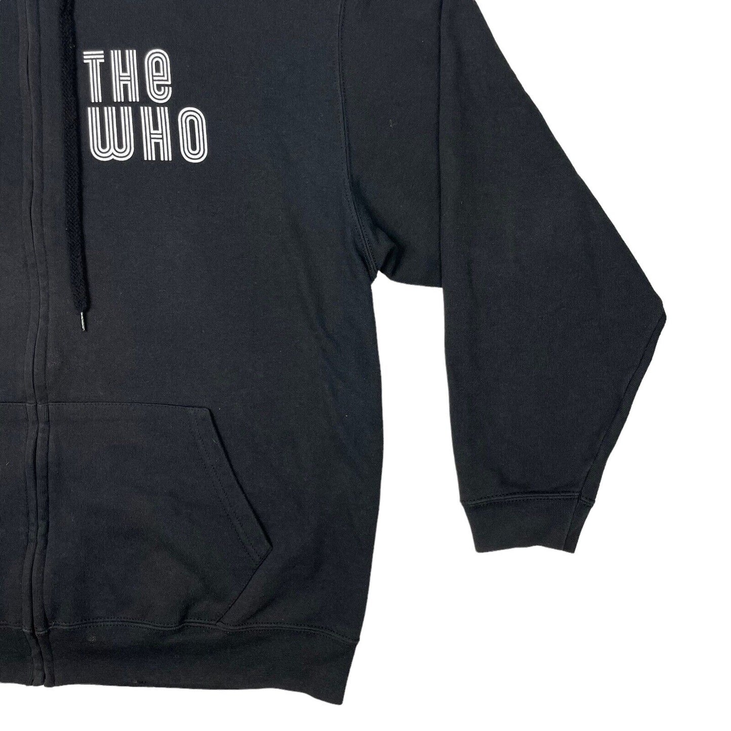 2014 The Who Tour Hoodie Mens XL Black Graphic Print Fruit Of The Loom Full Zip