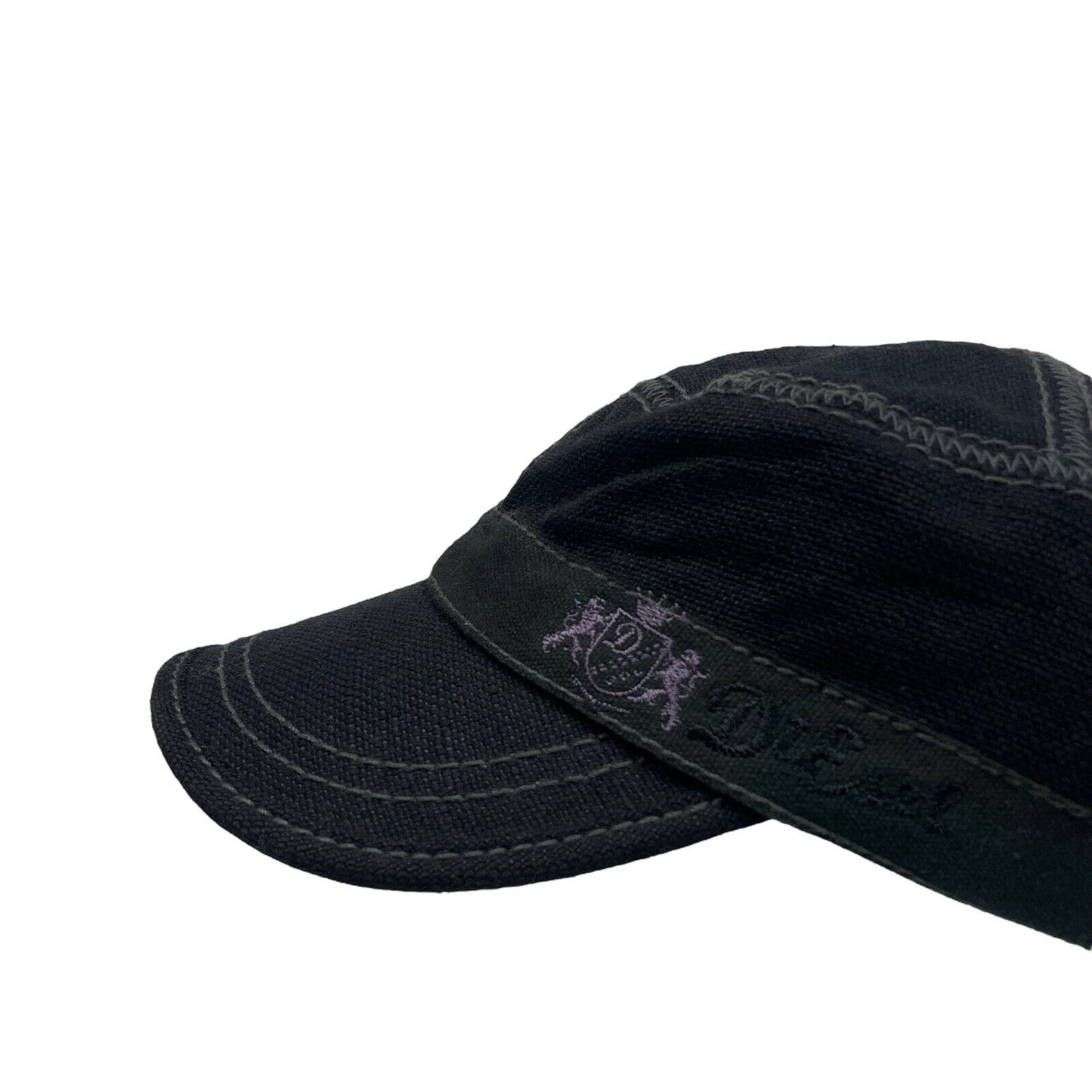 00’s Diesel Flat Top Hat Black Womens Small Embroidered