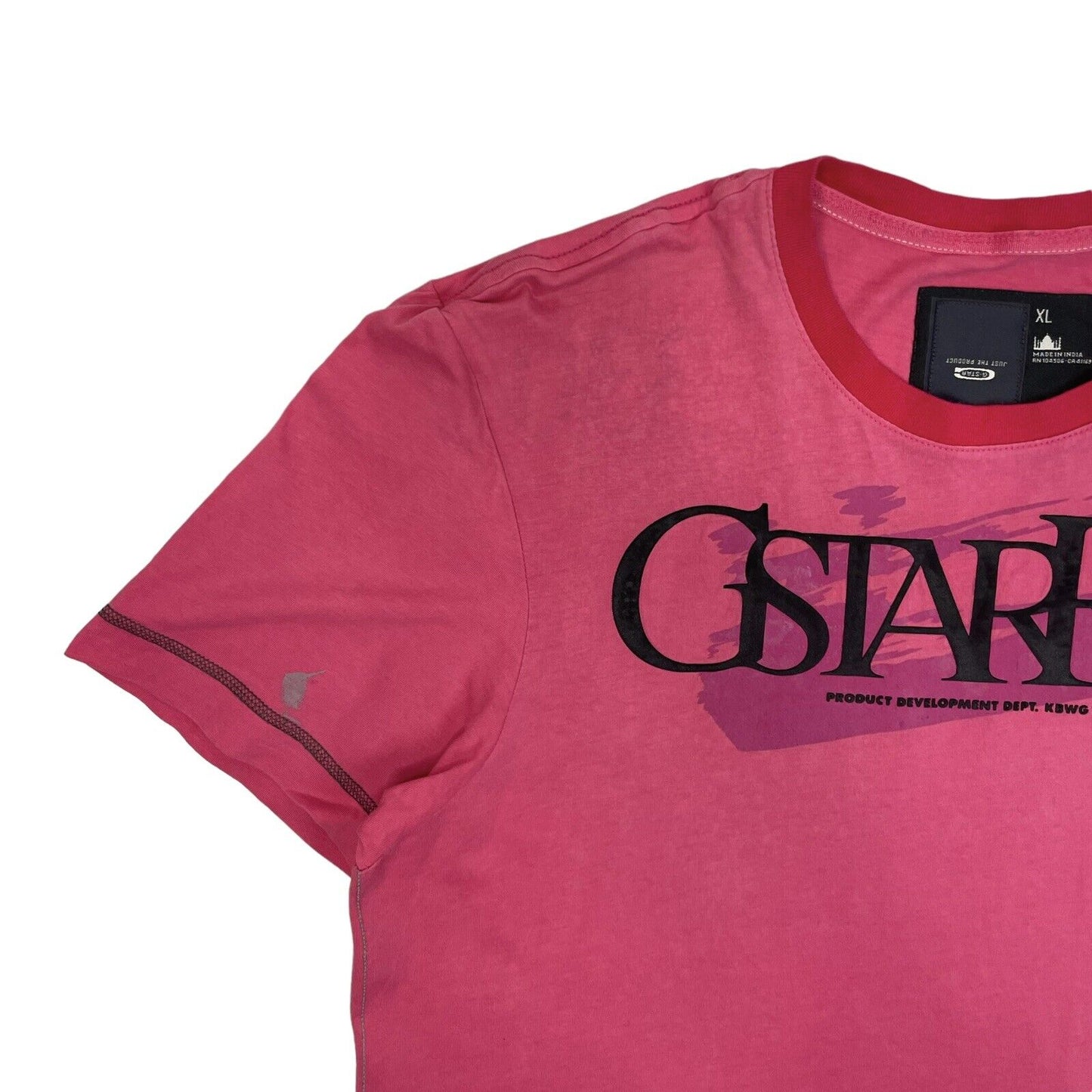 00’s G-Star Graphic T-Shirt Pink Mens XL