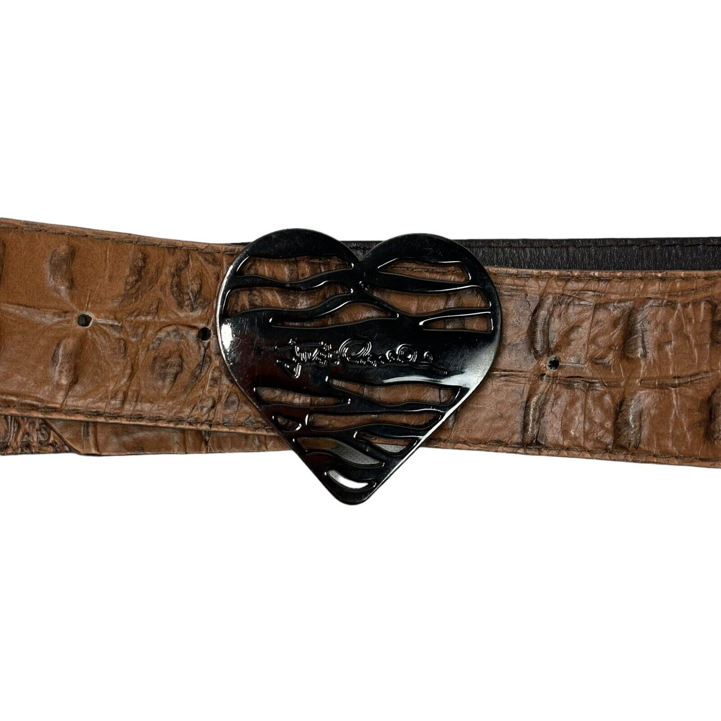 00’s Roberto Cavalli Animal Print Belt Brown Made In Italy