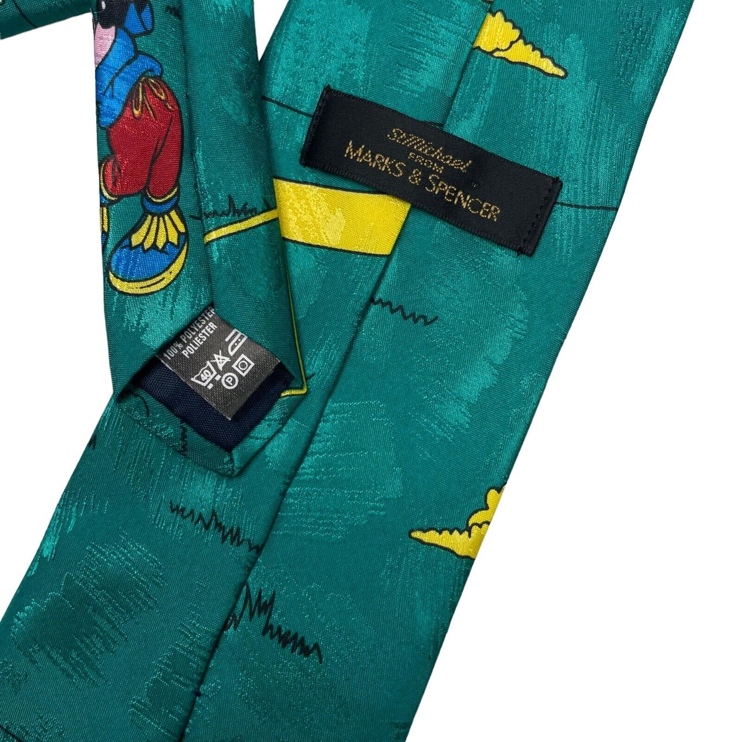 Vintage Disney Tie Mickey Mouse Green And Blue 90’s Golf Design