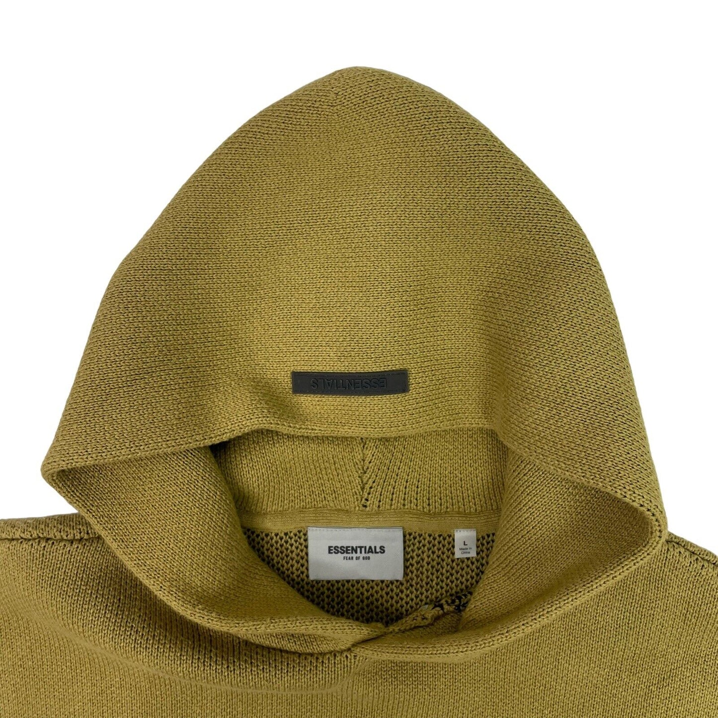 Essentials Fear Of God Knit Pullover Hoodie Mens Large Amber Yellow