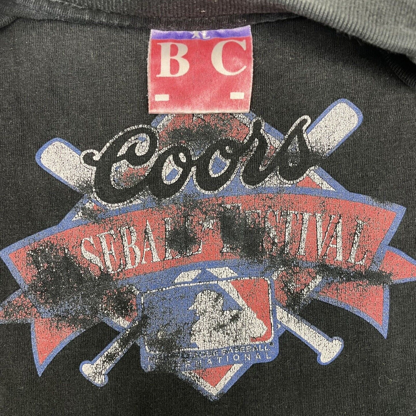 Vintage Cools MLB Baseball Festival T-Shirt Black Mens XL