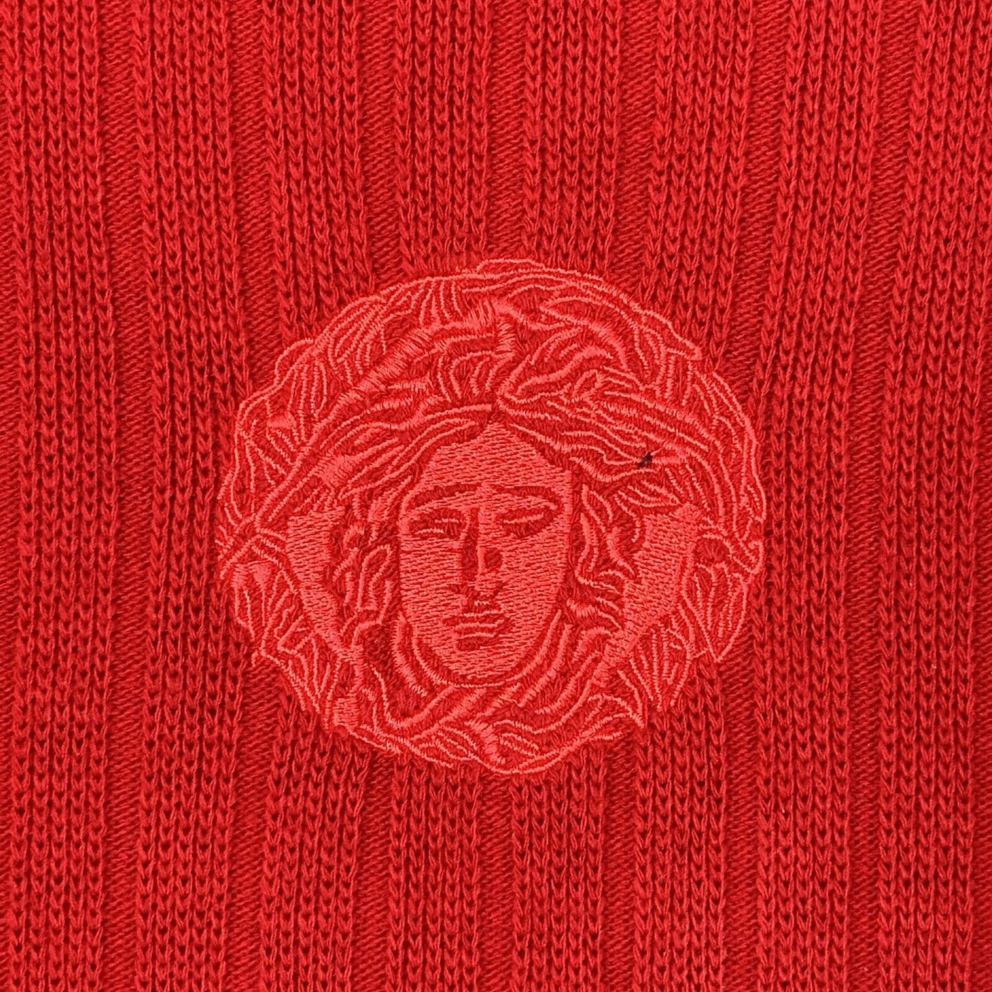 Vintage Versace Knit Medusa Jumper Mens Large Red