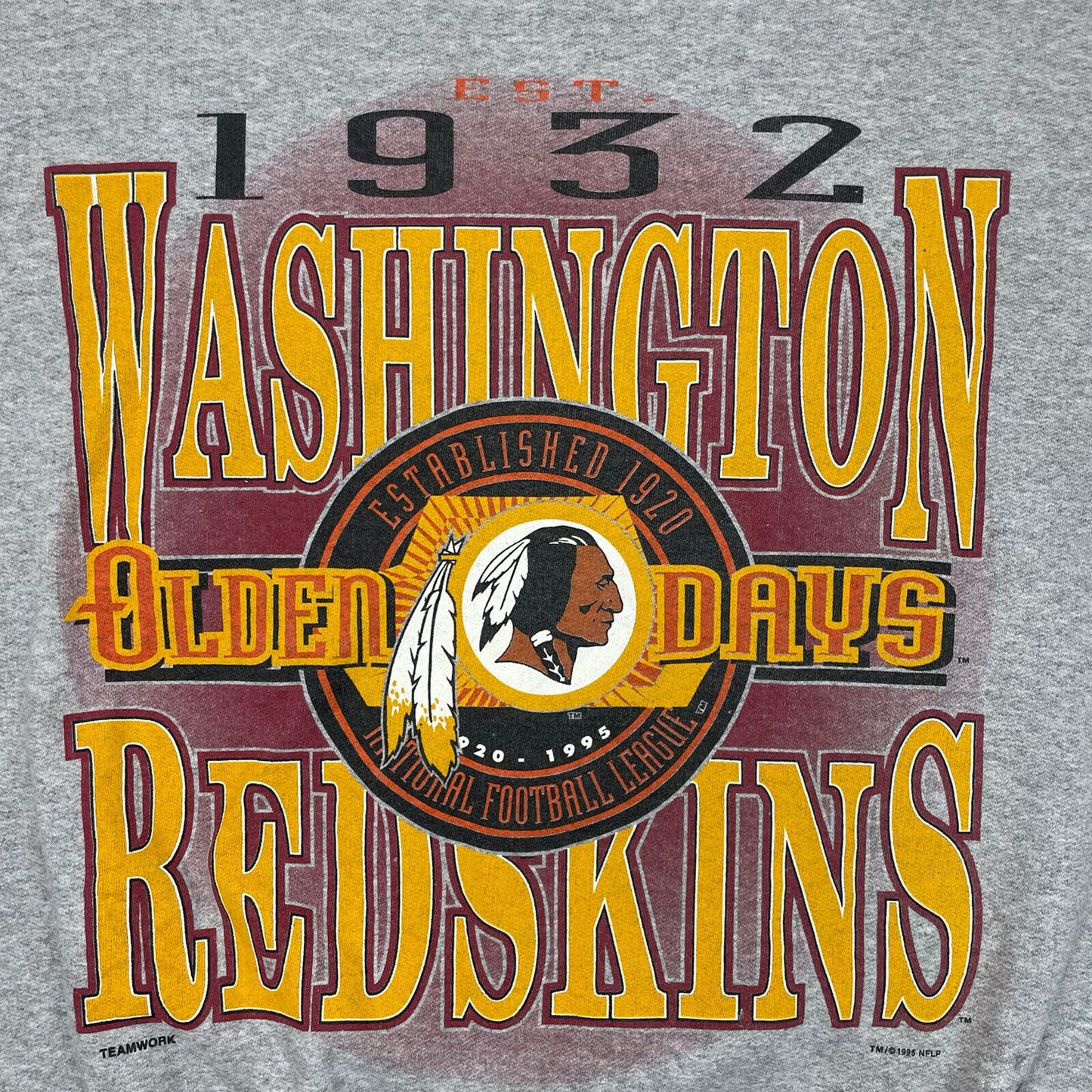 Vintage Washington Redskins Crew Neck Jumper Grey Mens XL Made In USA 90’s