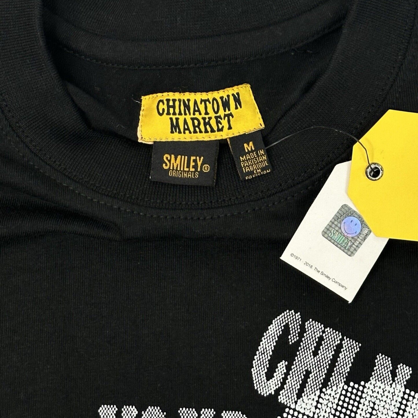 NWT Chinatown Market Smiley Inkjet T-Shirt Black Men’s Medium Graphic Print