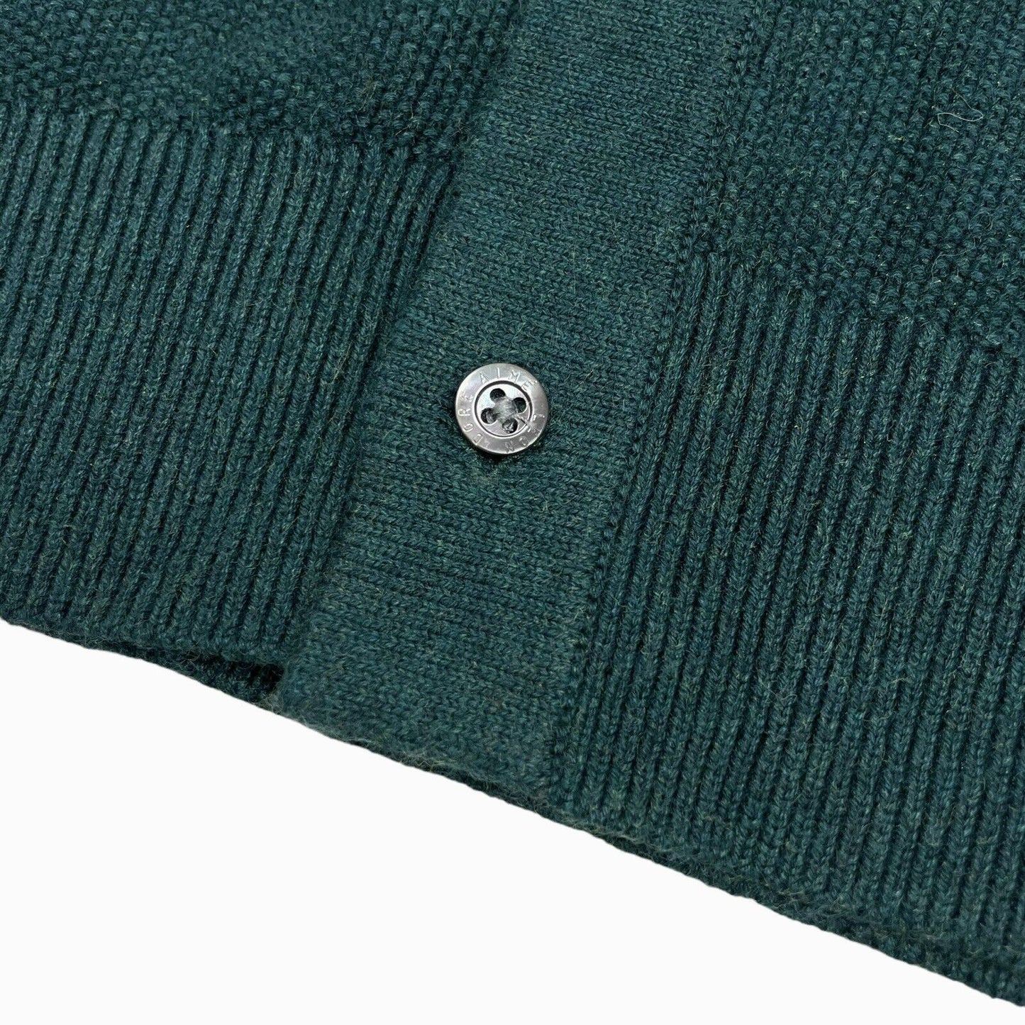 Aime Leon Dore Polo Top Windowpane Cardigan Short Sleeve Green Men's Large