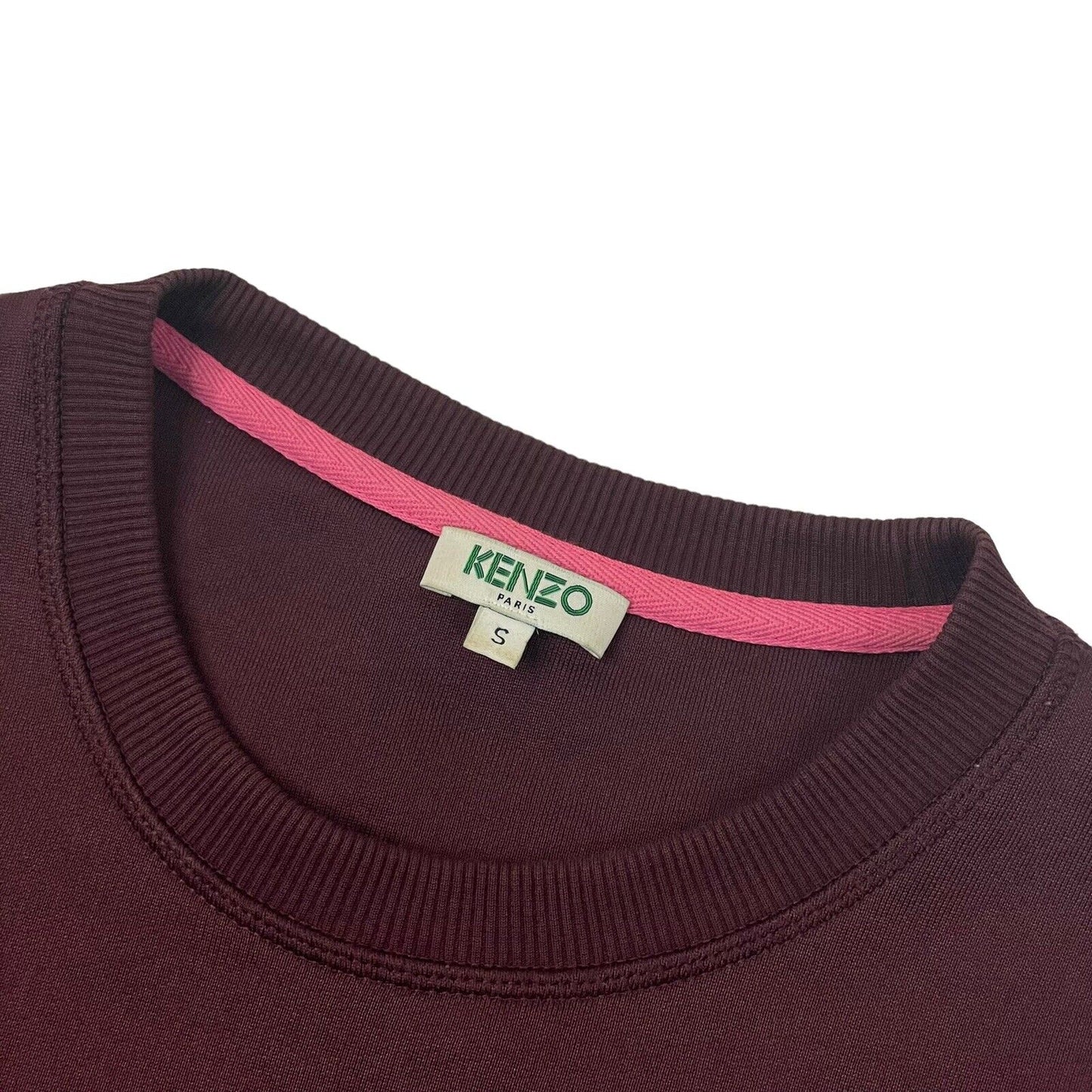 AW16 Kenzo Cut & Sew Crew Neck Jumper Men’s Small Burgundy Red Made In Portugal