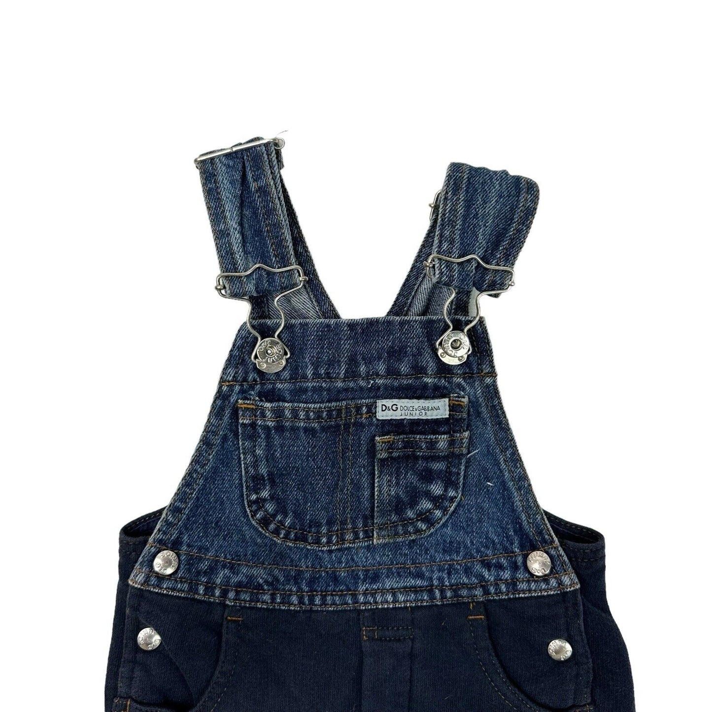 Vintage Dolce & Gabbana Junior Dungarees Blue Age 6-9 Months Made In Italy