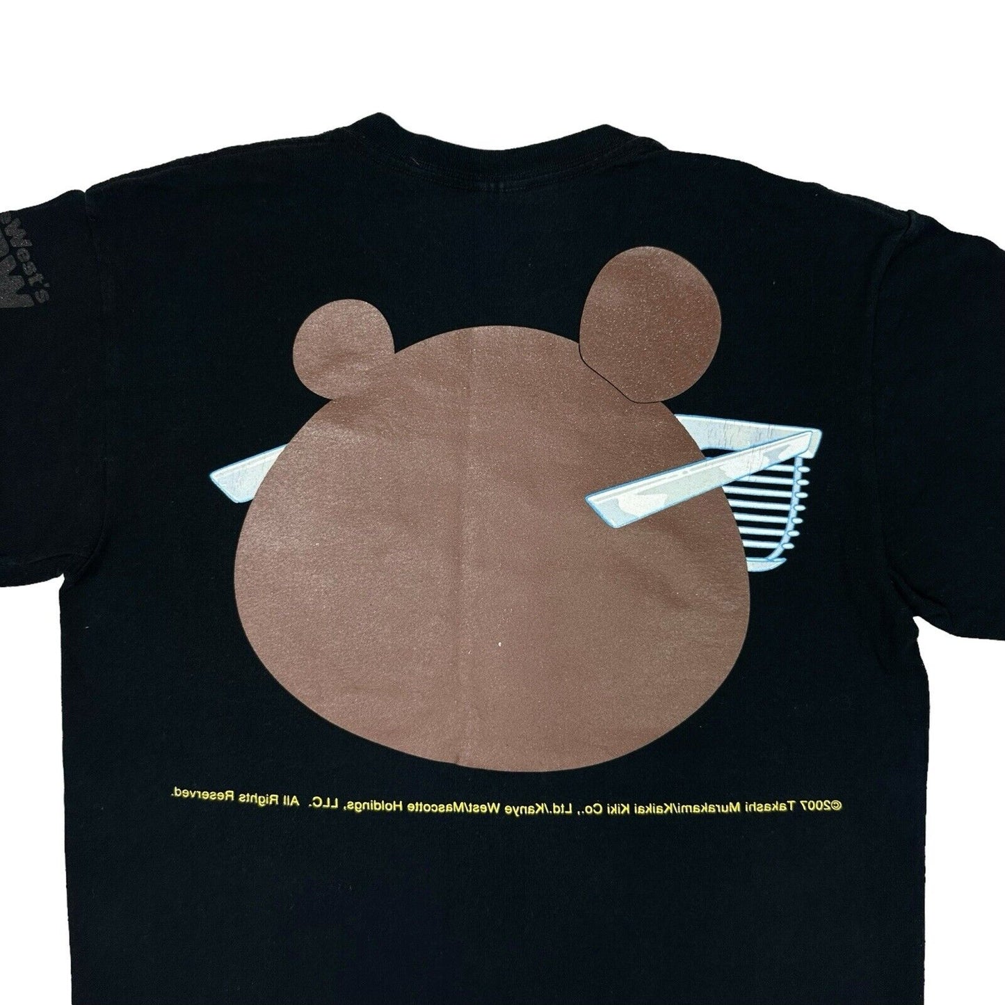 2007 Kanye West Glow In The Dark Tour T-Shirt Black Mens Medium Takashi Murakami