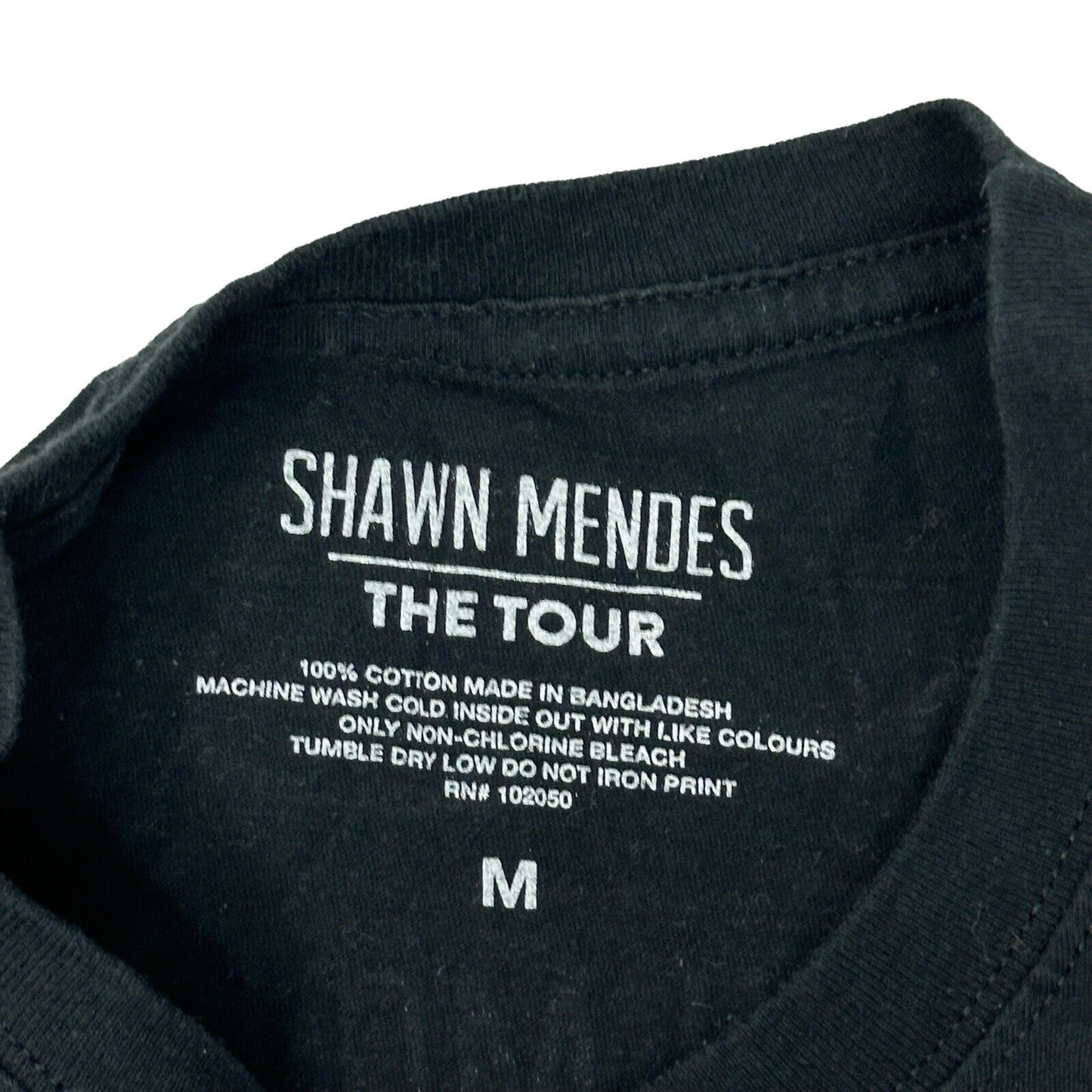 2019 Shawn Mendes Tour T-Shirt Mens Medium Black Graphic Print