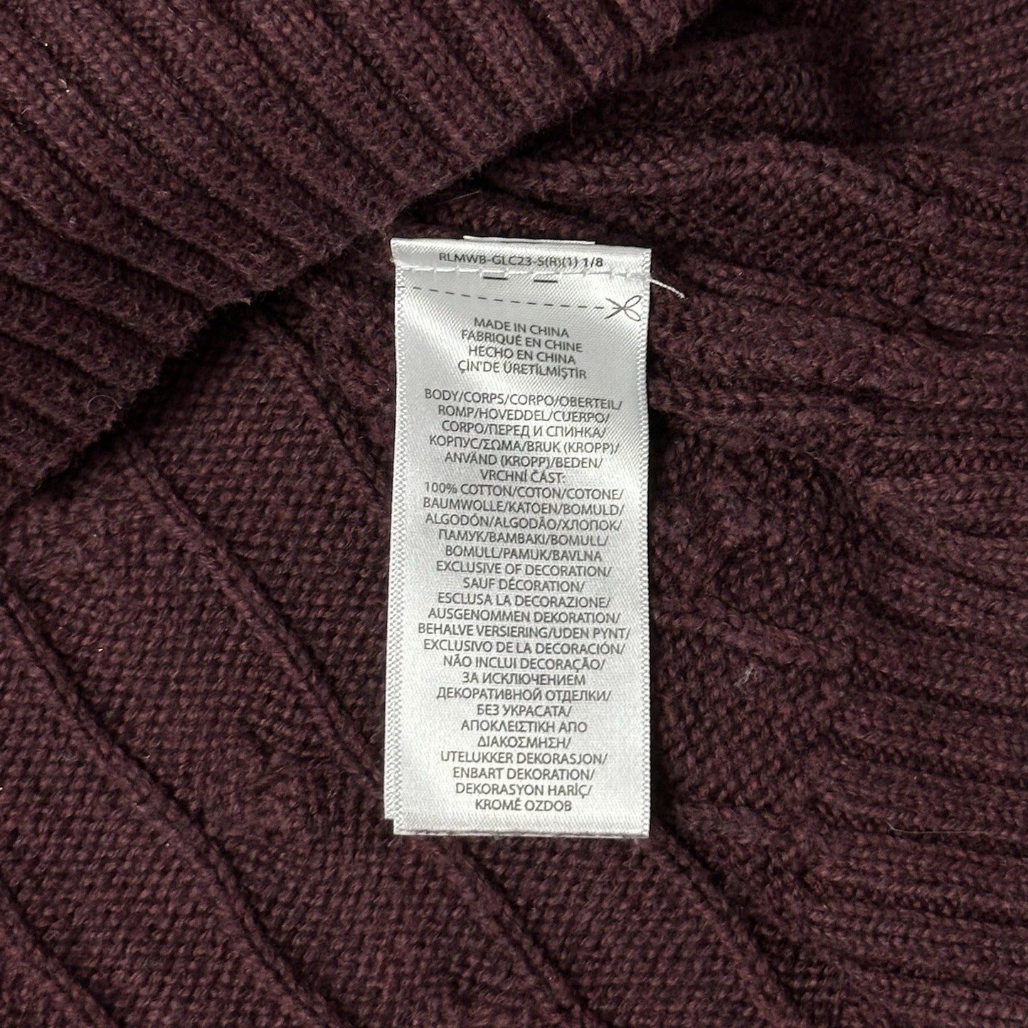 Vintage Polo Ralph Lauren Cable Knit Jumper Maroon Red Men’s Medium