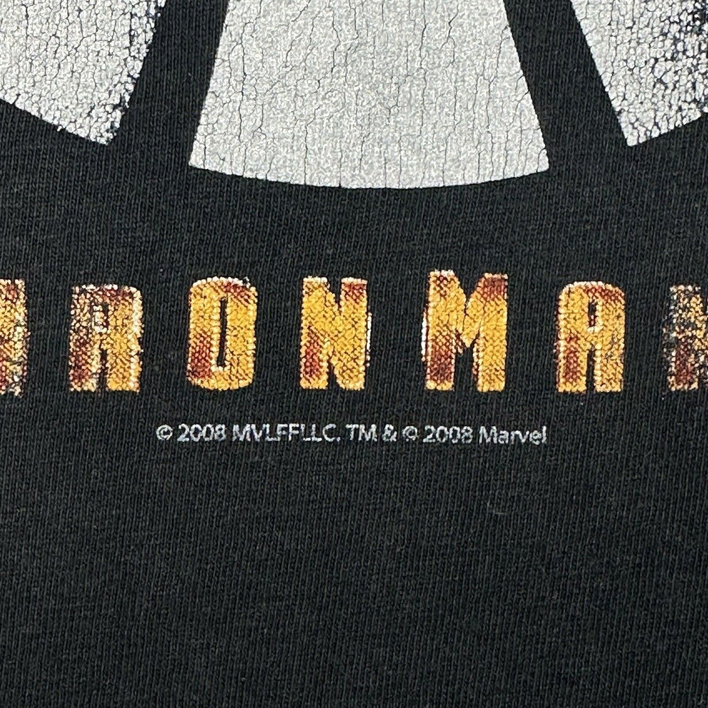 2008 Iron Man Film T-Shirt Mens Medium Black Marvel