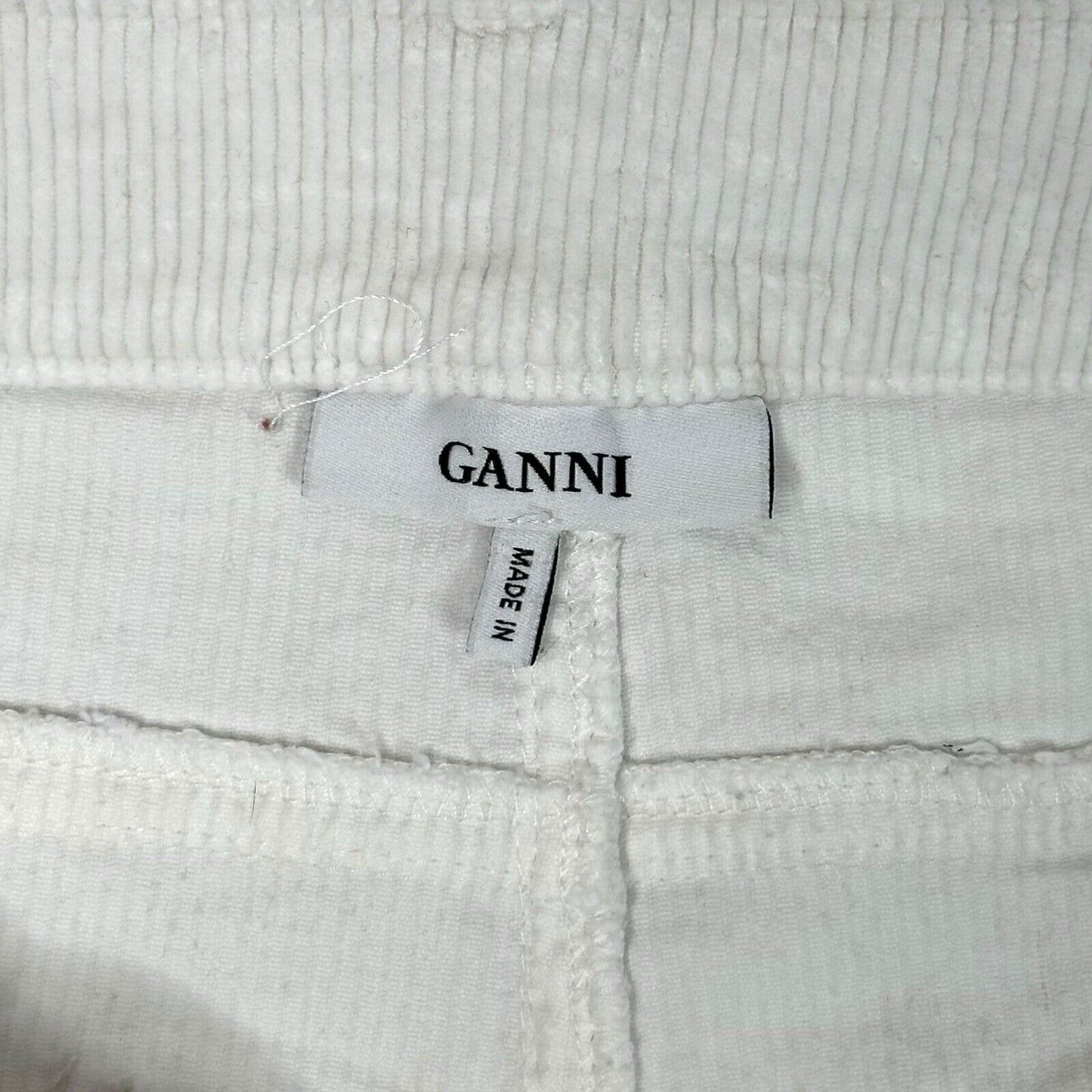 Ganni Cord Jeans Slim Fit White Womens 30w 29l