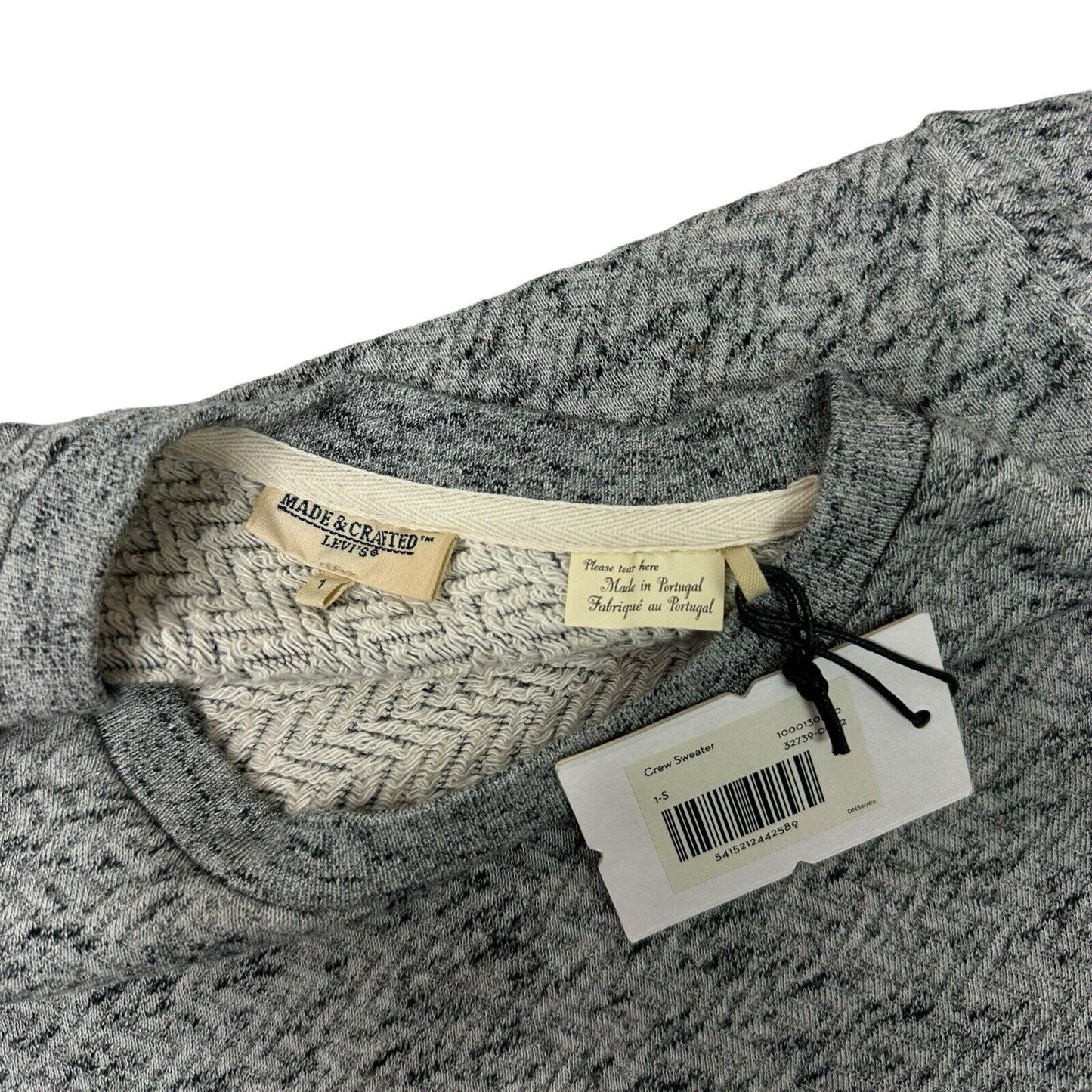 NWT Levi’s Made & Crafted Crew Neck Jumper Grey Women’s Small Made In Portugal