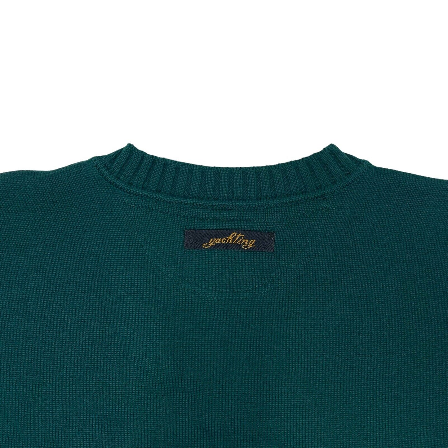 Vintage Paul & Shark Yachting V-Neck Jumper Mens Medium Green Wool Made In Italy