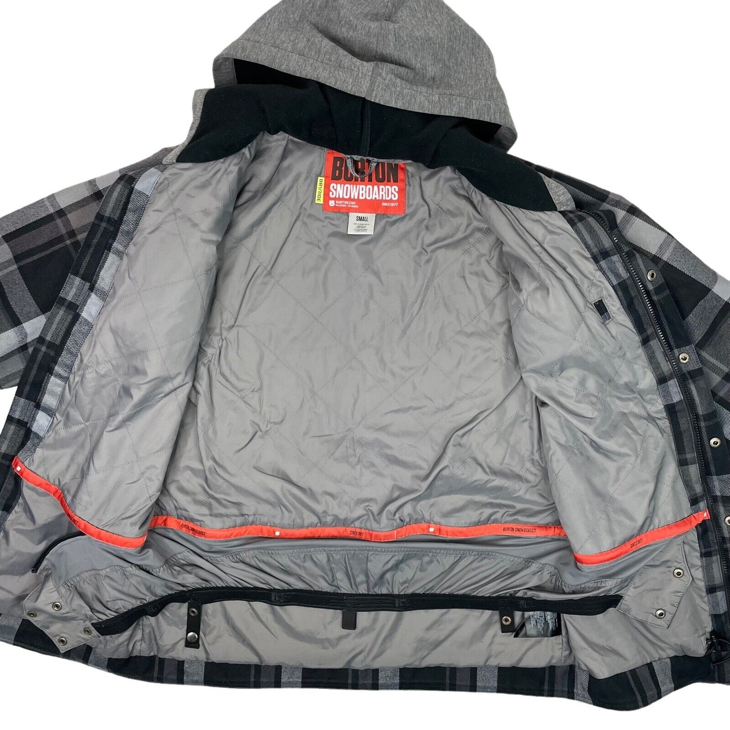 00’s Burton Snowboards MB Hackett Jacket Mens Small Grey Check