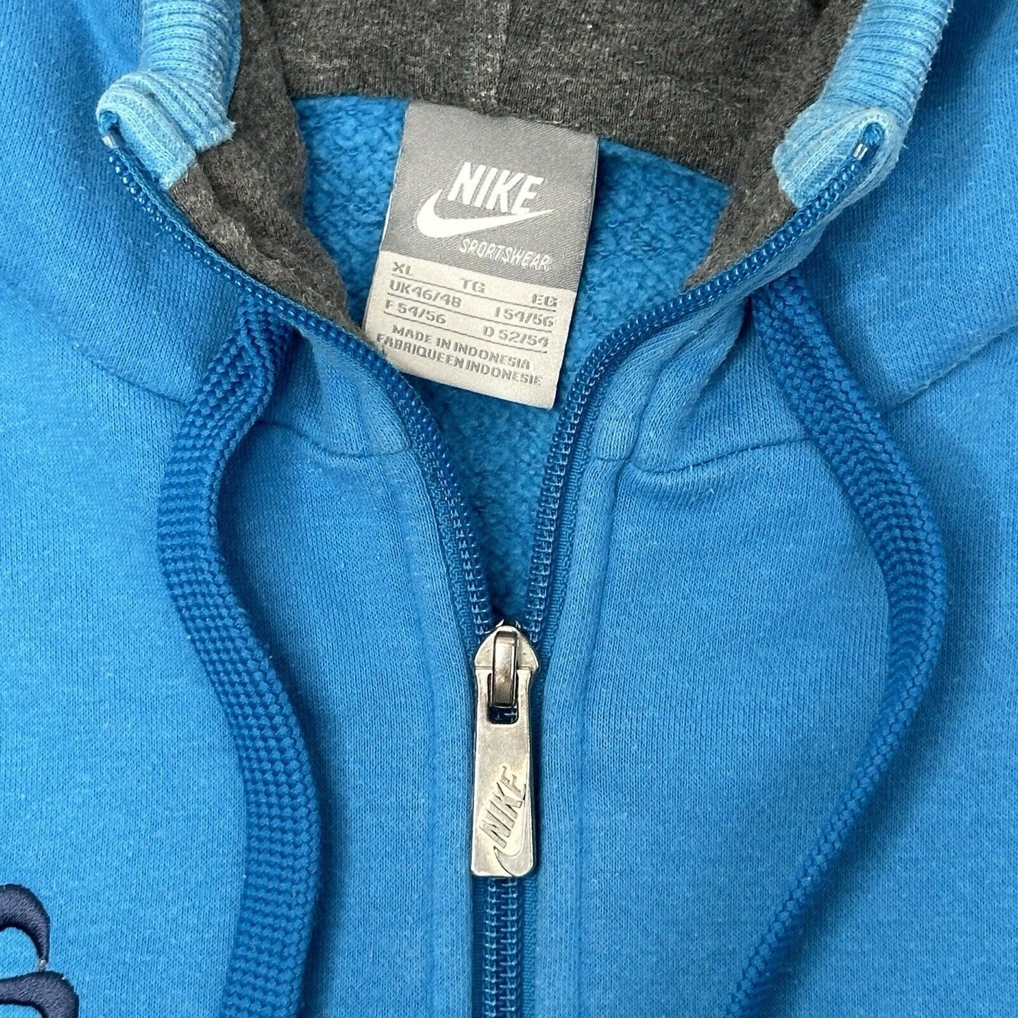 Vintage Nike Logo Hoodie Mens XL Embroidered Swoosh Blue