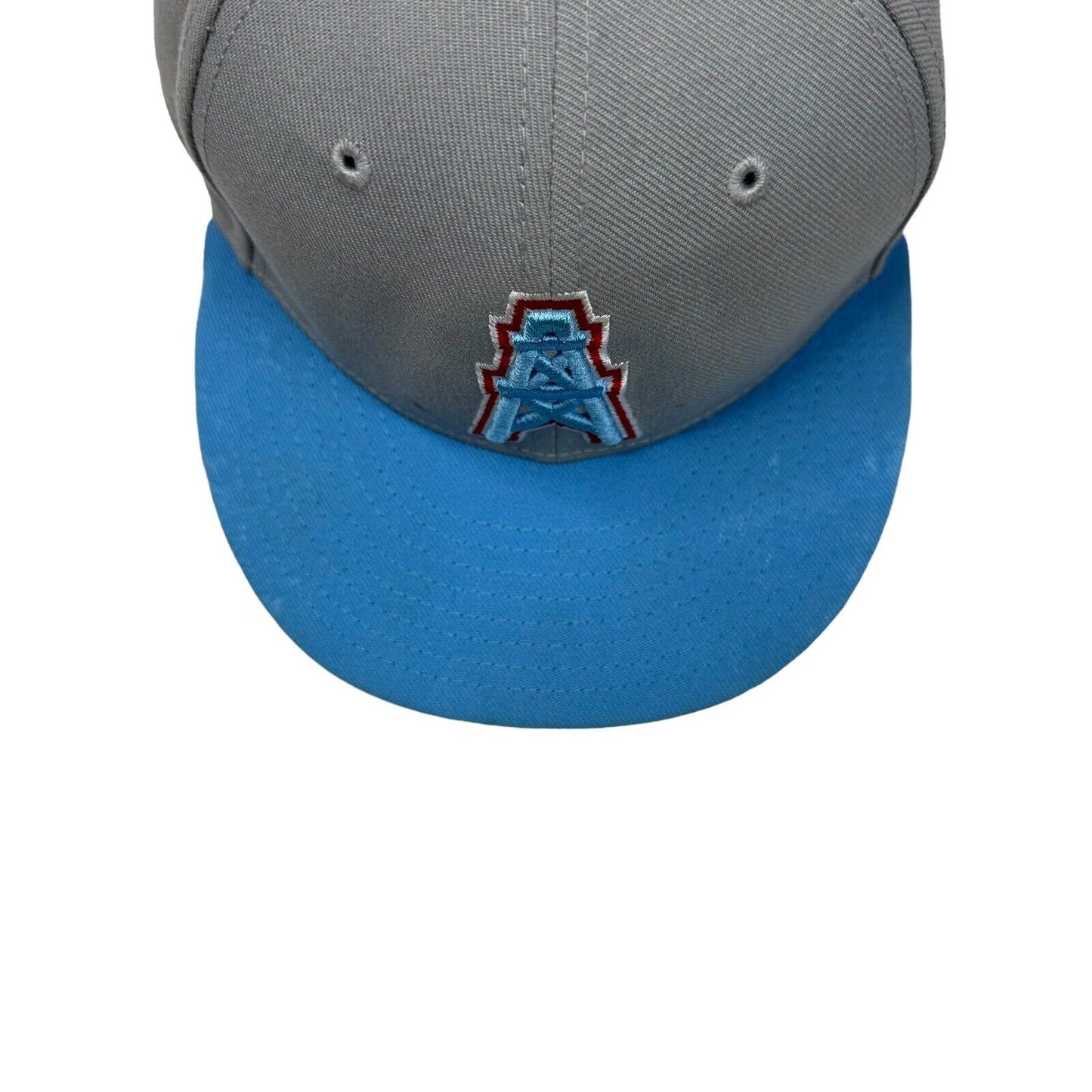 00’s Houston Oilers New Era Cap 59Fifty Grey And Blue Embroidered 7 1/8