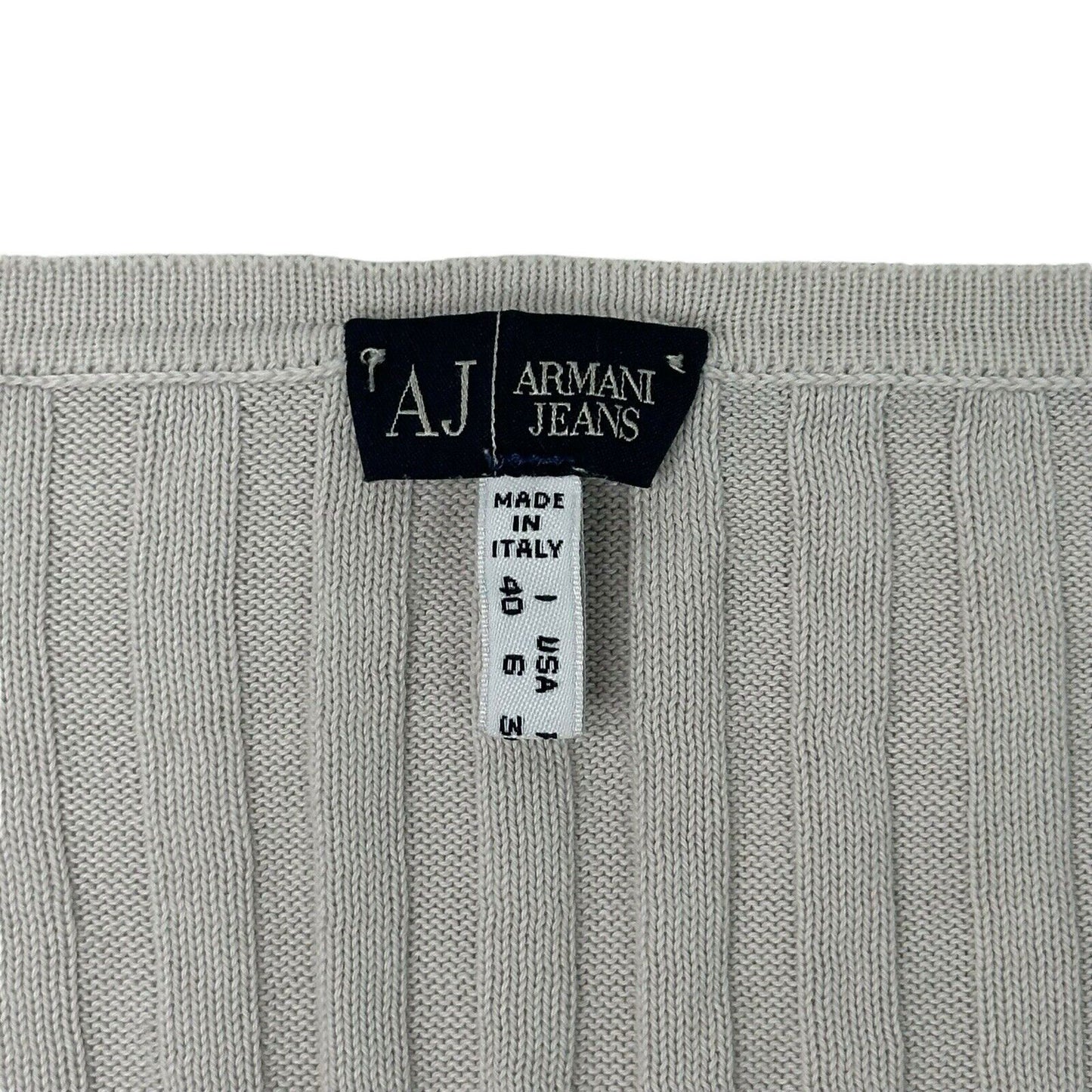 Vintage Armani Jeans Pleated Top Cream Womens UK10 Made In Italy