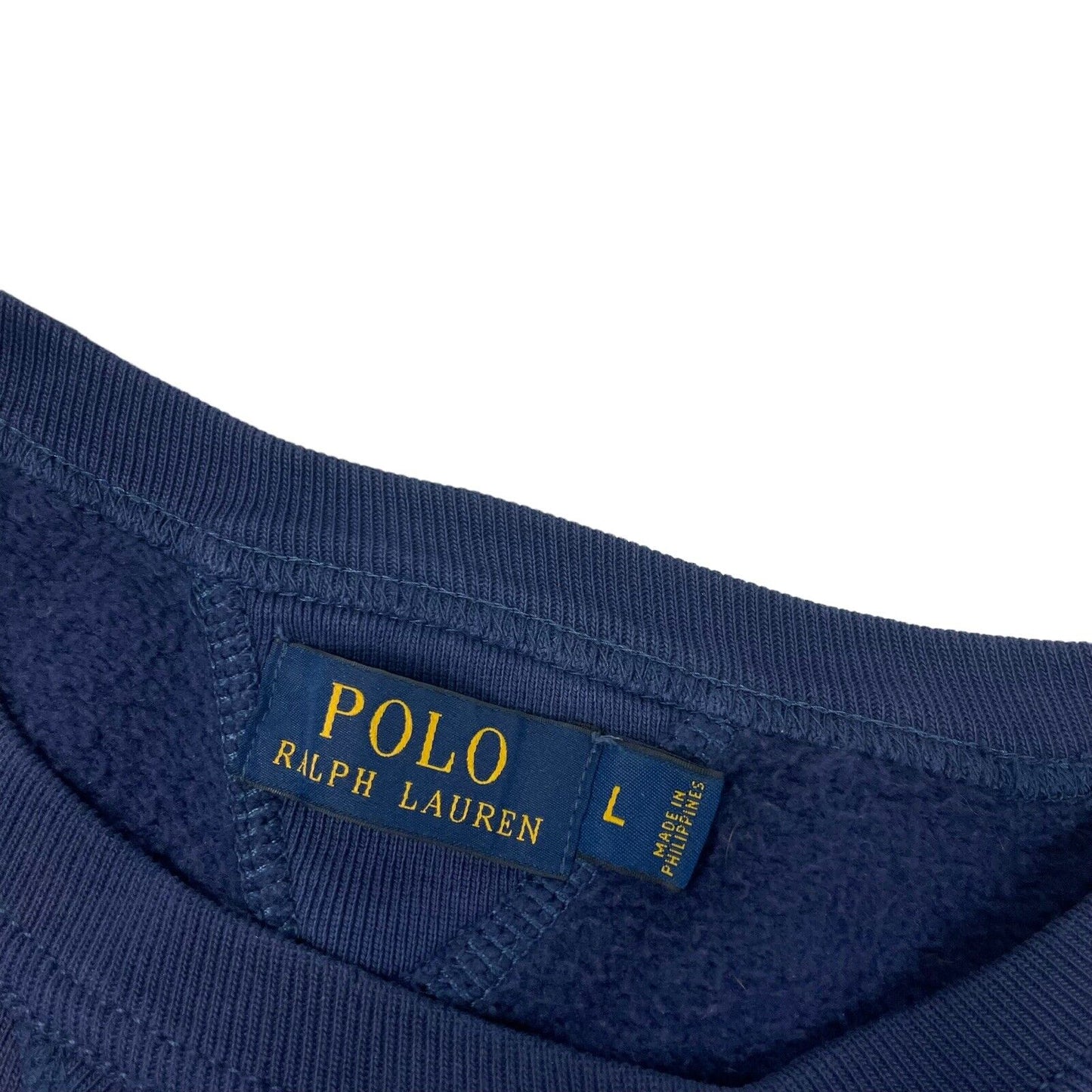 Polo Ralph Lauren Crew Neck Logo Jumper Navy Blue Mens Large