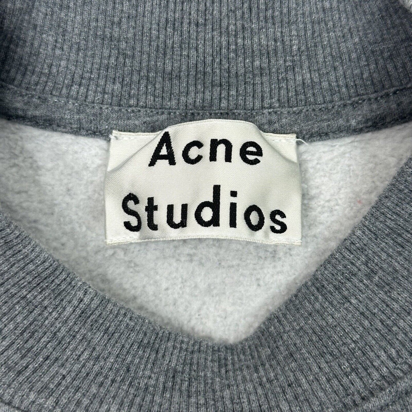 Acne Studios Cropped Logo Jumper Grey Womens Medium AW15