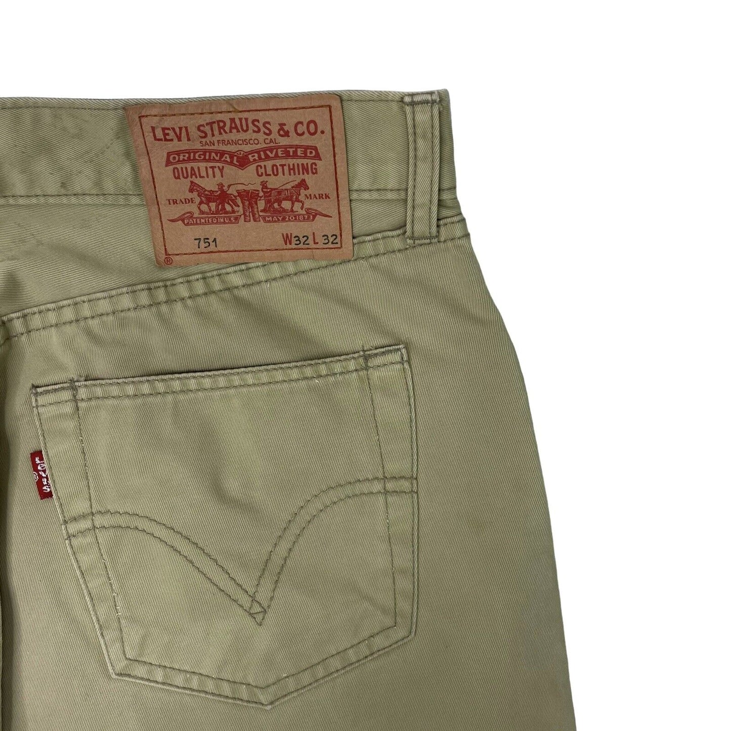 00’s Levi’s 751 Beige Trousers Mens 32w 30l Straight Leg