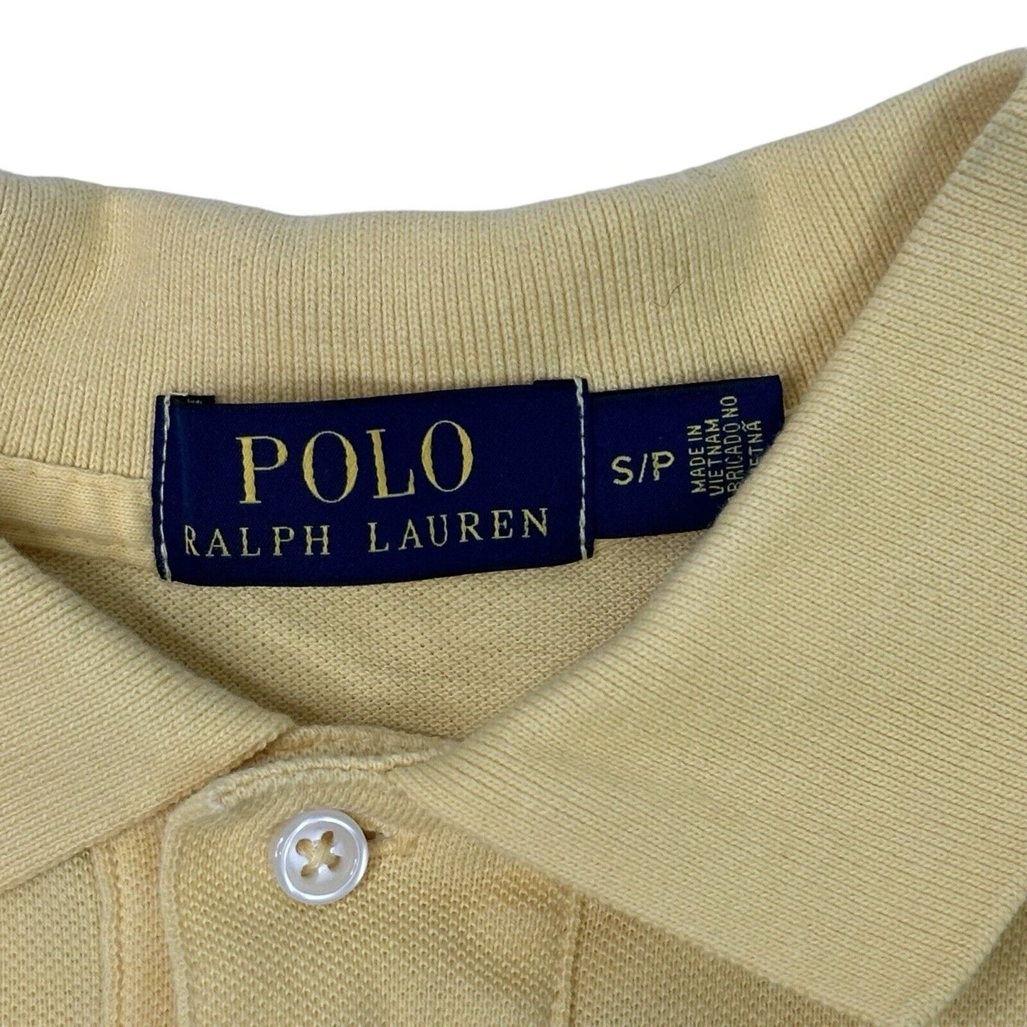 00’s Polo Ralph Lauren Long Sleeve Polo Shirt Mens Small Yellow