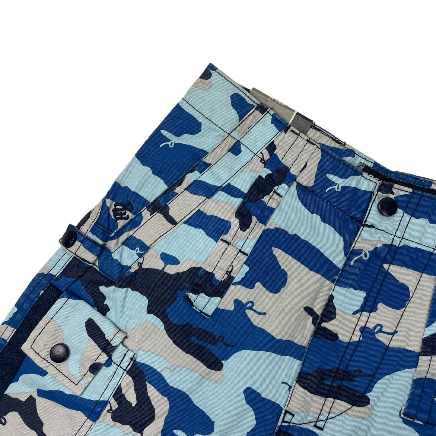 Vintage Rocawear Camo Cargo Trousers Women’s 25w 29l Blue, Black and Grey