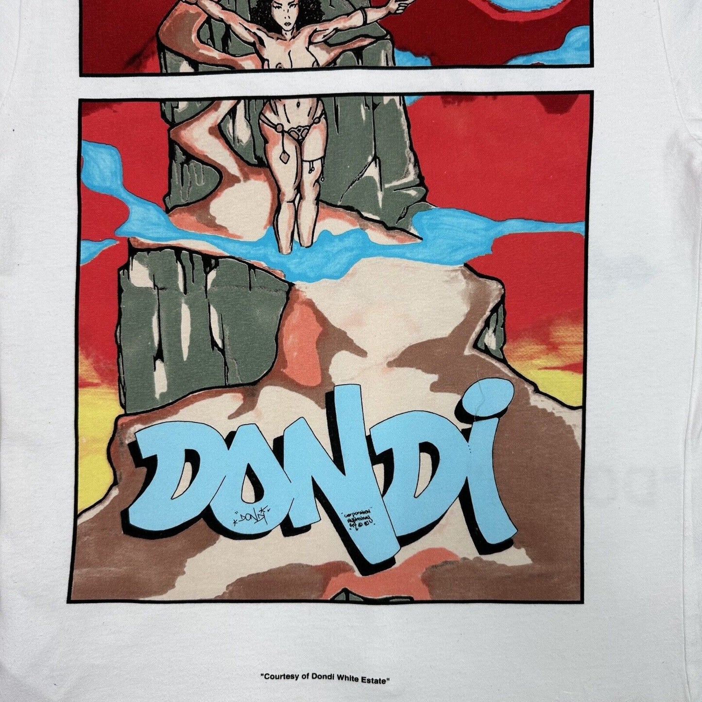 Off-White Dondi Graphic Short Sleeve White T-Shirt Mens XS Made In Portugal