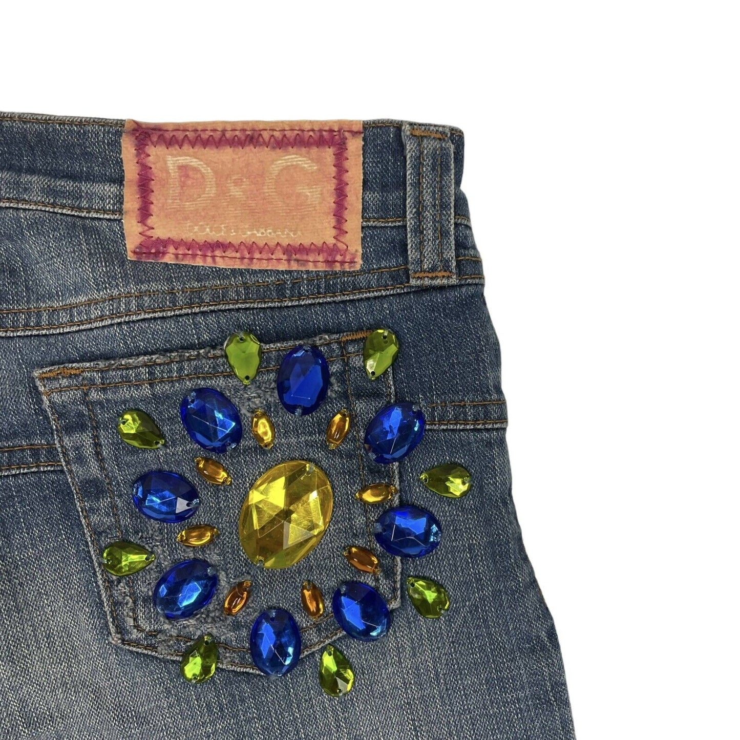 00’s Dolce & Gabbana Denim Jeans Embellished Women’s 29w 33l Made In Italy